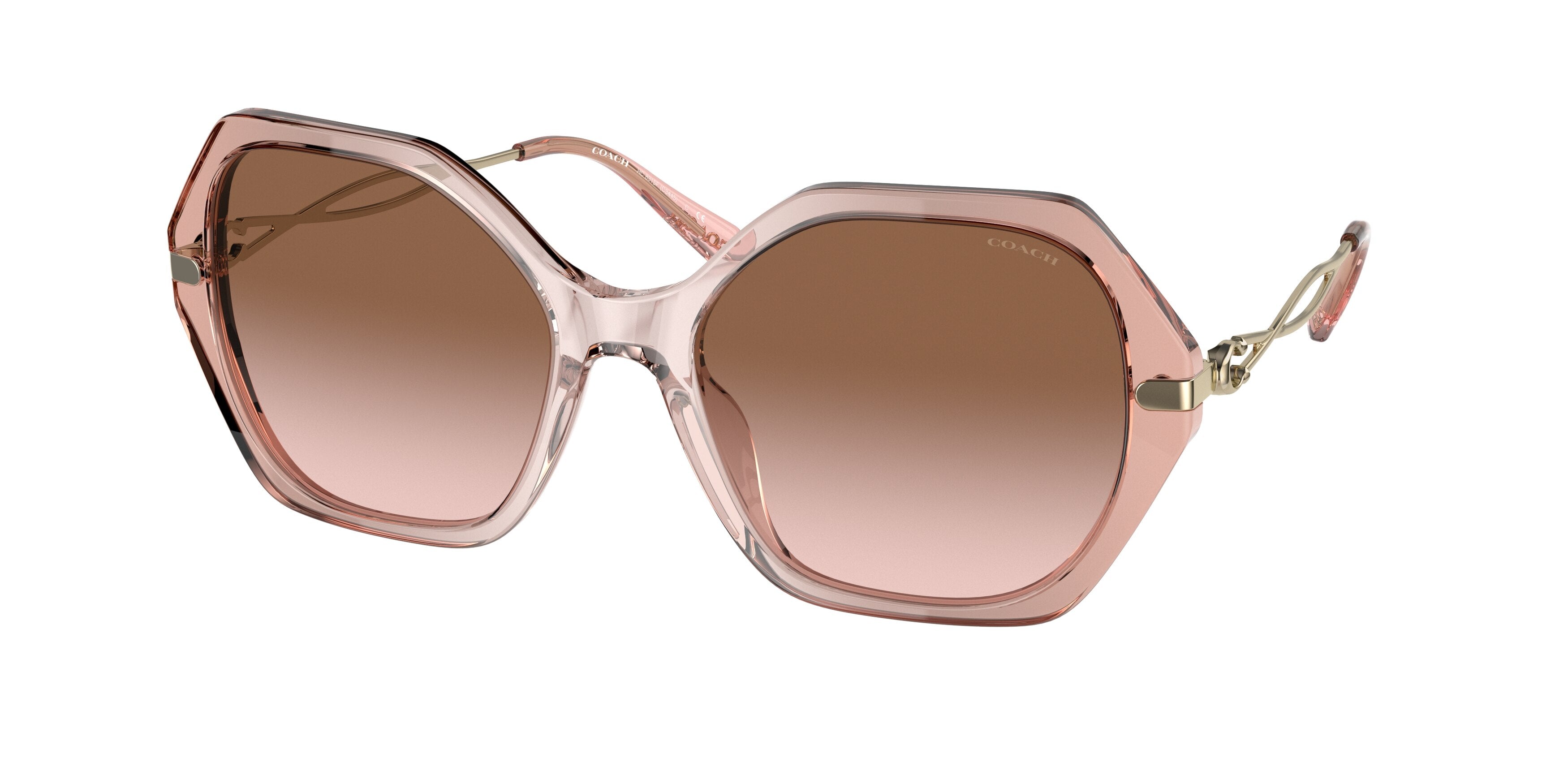Coach C3504 HC8315F Irregular Sunglasses  564013-Gradient Transparent Peach 59-140-19 - Color Map Orange