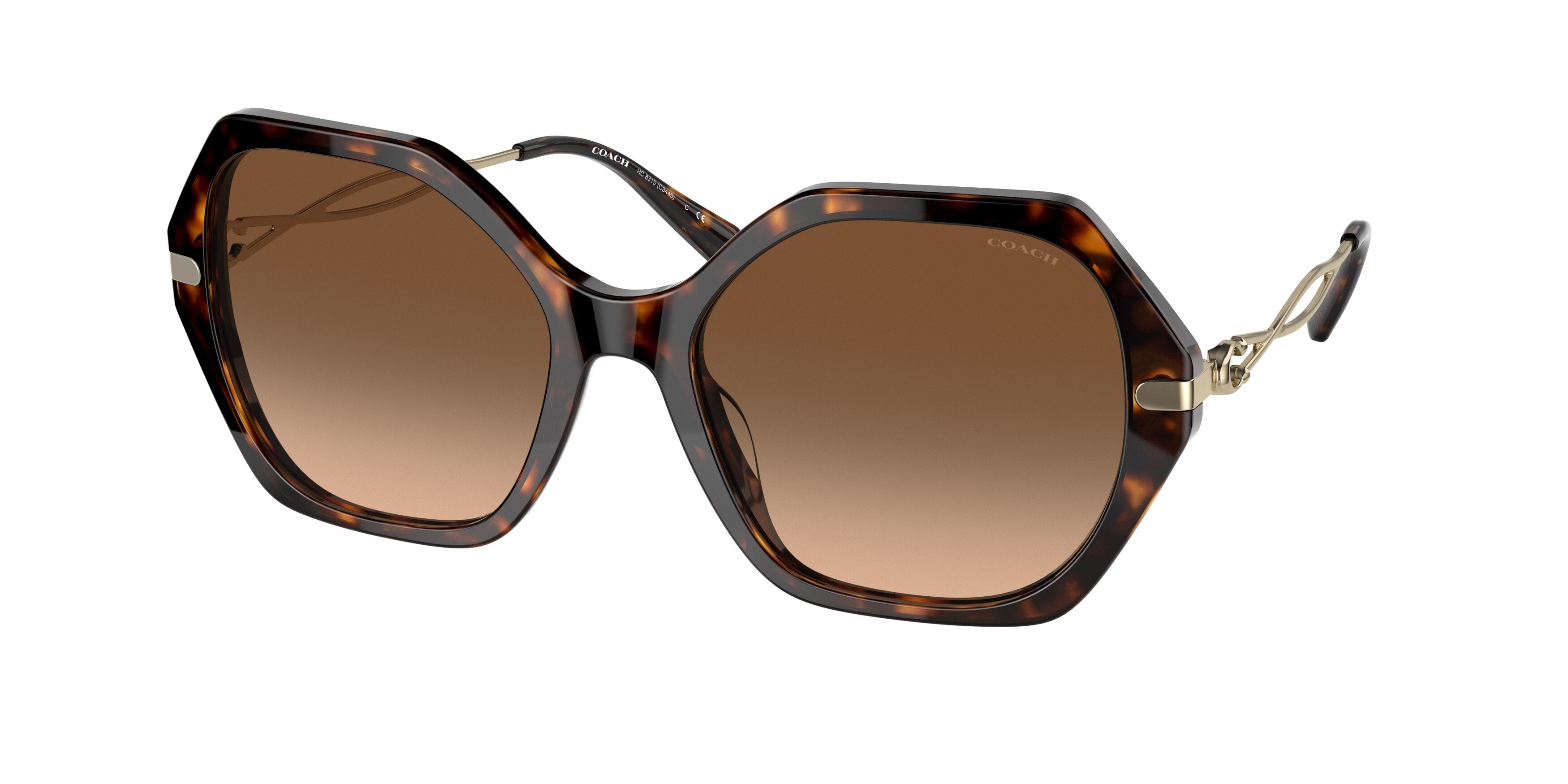 Coach C3445 HC8315 Irregular Sunglasses  512074-Dark Tortoise 57-140-19 - Color Map Tortoise