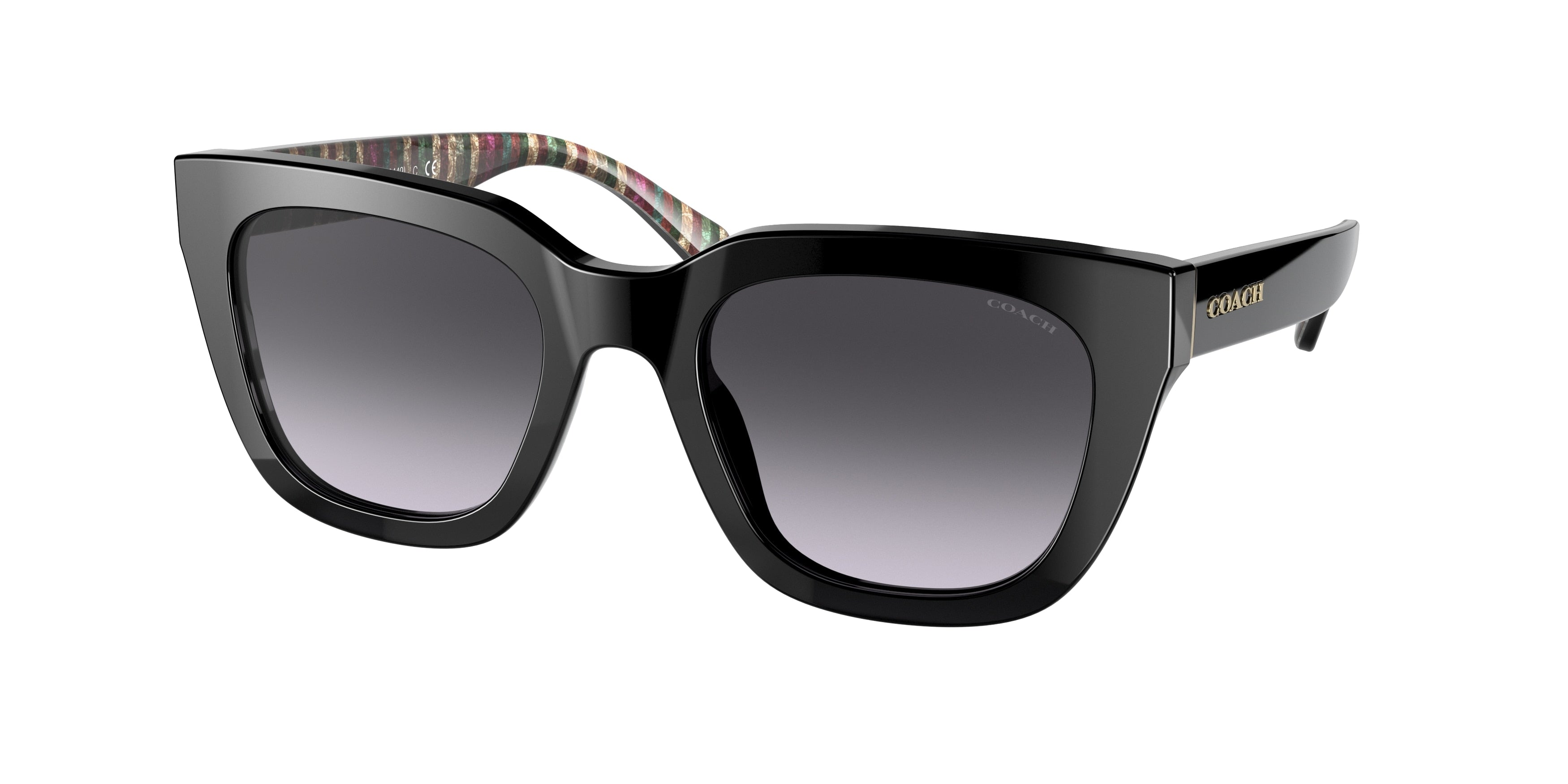 Coach C3503 HC8318F Square Sunglasses  50028G-Black 54-140-21 - Color Map Black