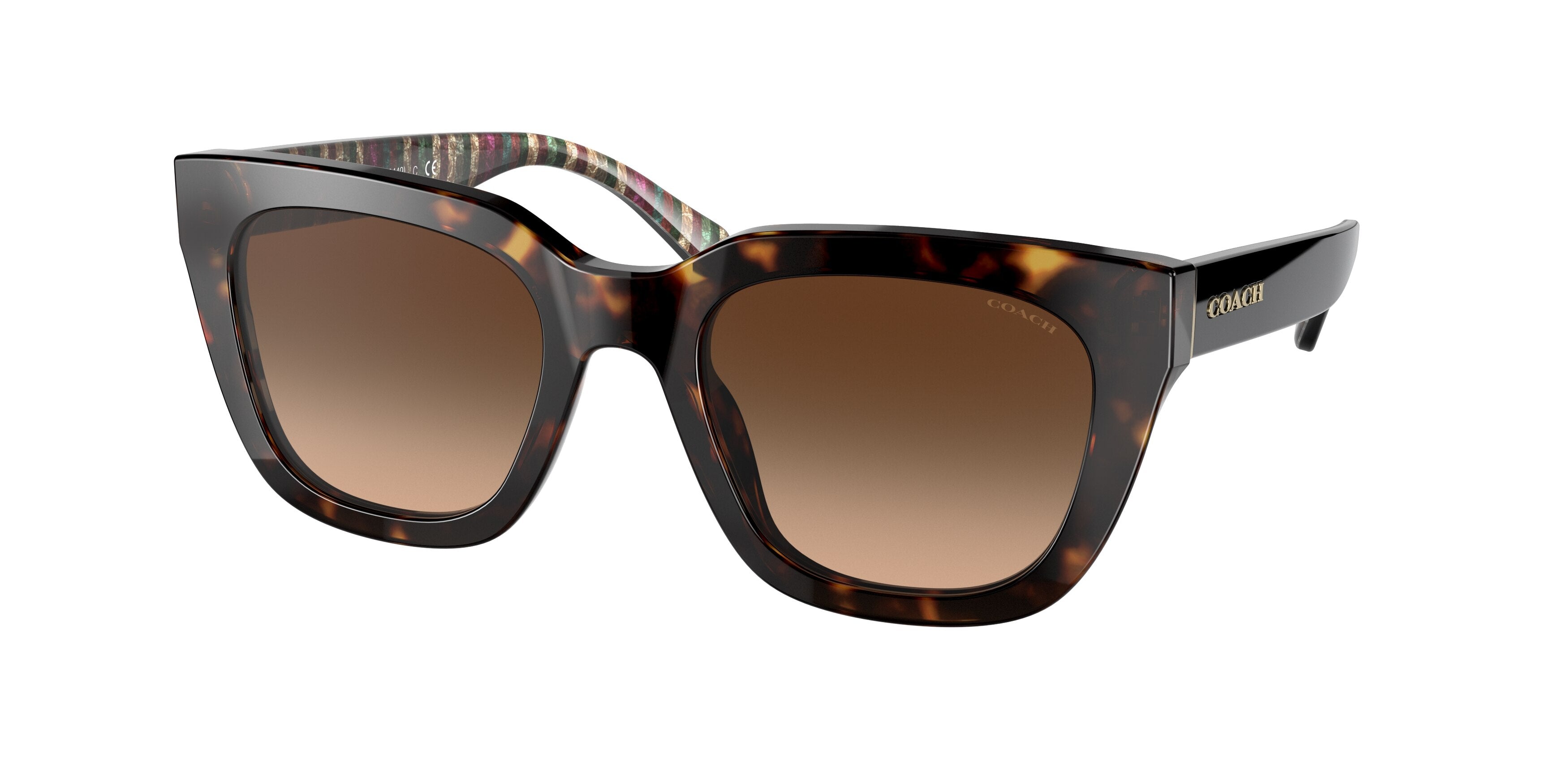 Coach C3503 HC8318F Square Sunglasses  512074-Dark Tortoise 54-140-21 - Color Map Tortoise