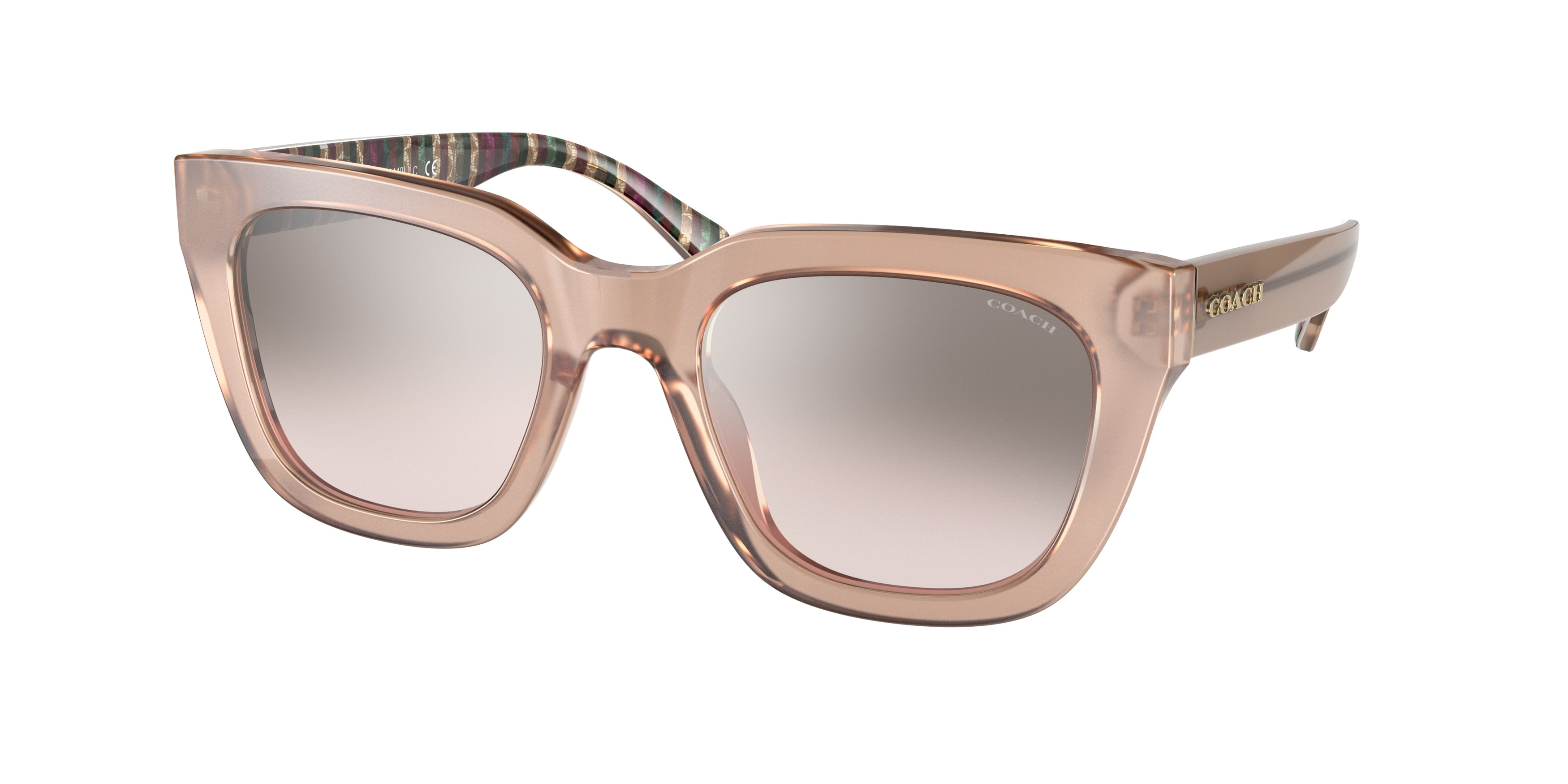 Coach C3503 HC8318F Square Sunglasses  55238Z-Milky Pink Champagne 54-140-21 - Color Map Pink