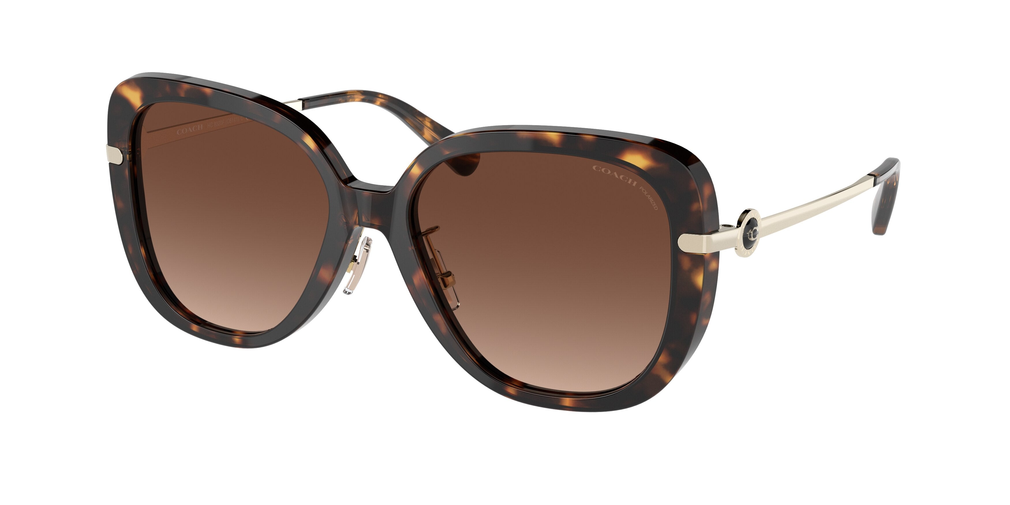 Coach C6141 HC8320F Square Sunglasses  5120T5-Dark Tortoise 55-140-17 - Color Map Tortoise