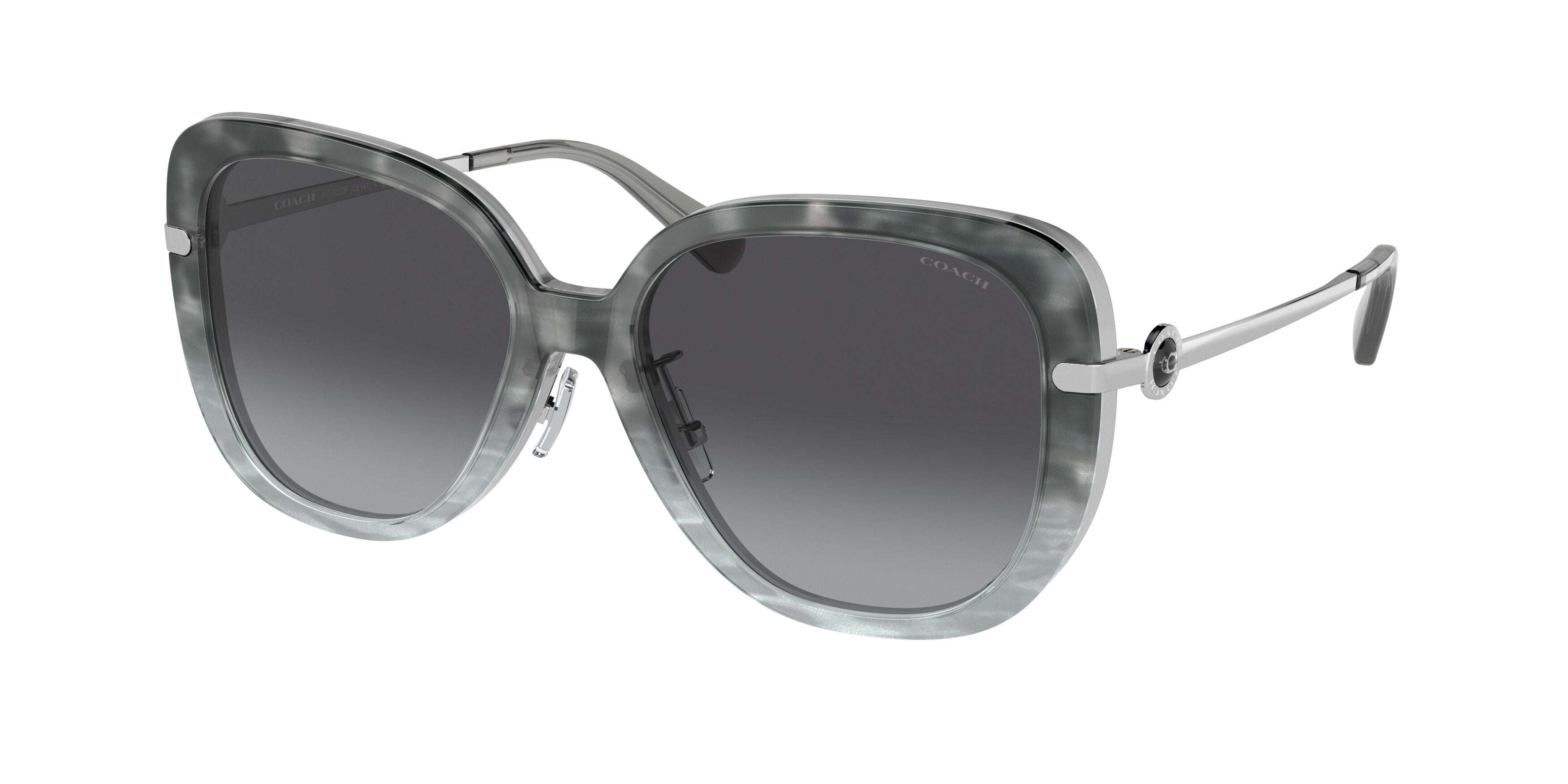 Coach C6141 HC8320F Square Sunglasses  56518G-Grey Tortoise Gradient 55-140-17 - Color Map Grey