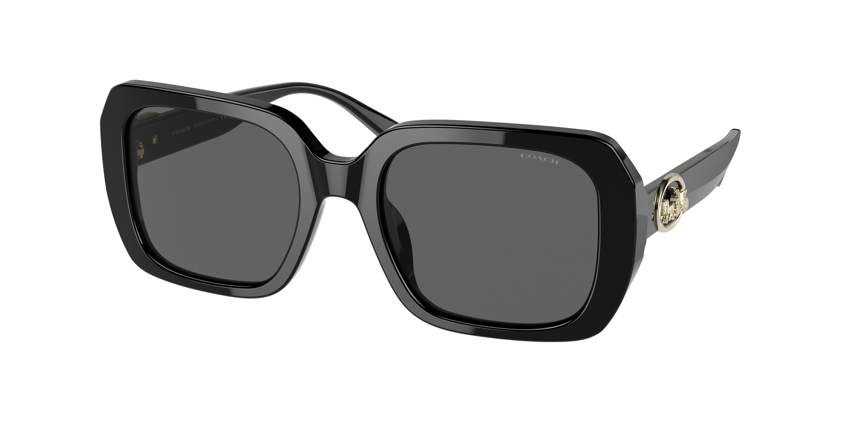 Coach C6188 HC8329U Square Sunglasses  500287-Black 53-140-20 - Color Map Black
