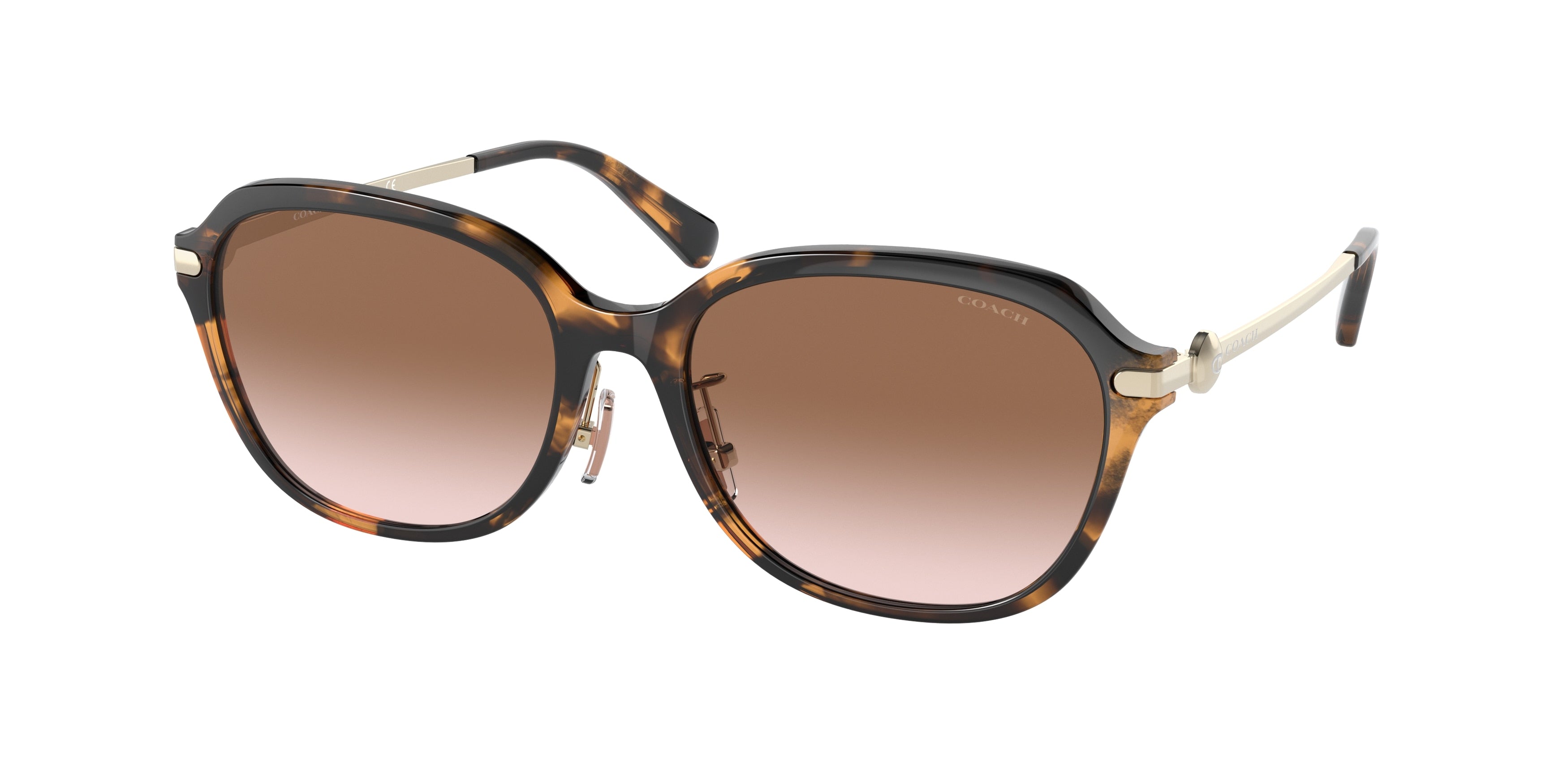 Coach C6199 HC8332D Rectangle Sunglasses  512013-Dark Tortoise 56-145-17 - Color Map Tortoise