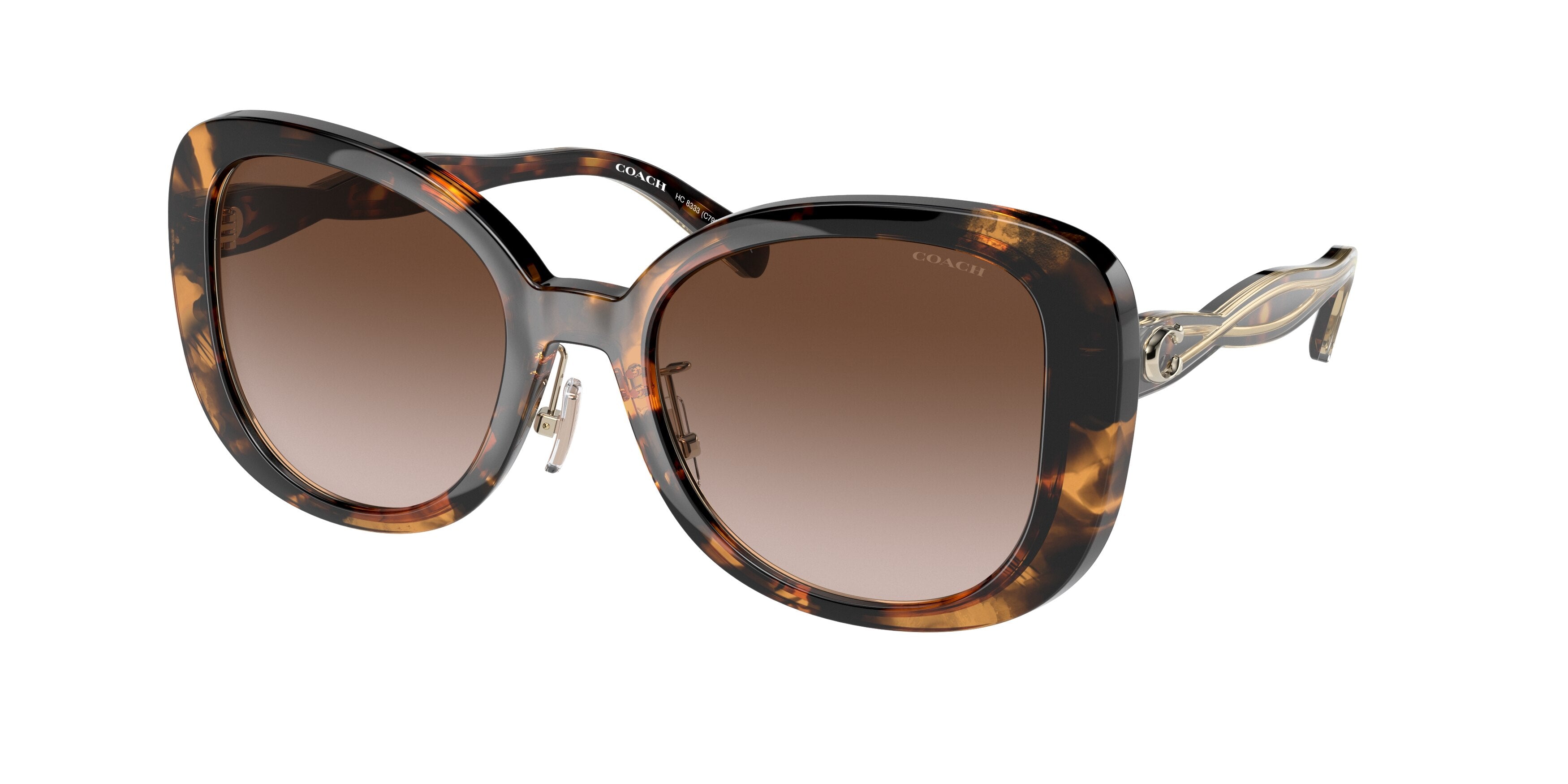 Coach C7995 HC8333 Square Sunglasses  512013-Dark Tortoise 53-140-20 - Color Map Tortoise