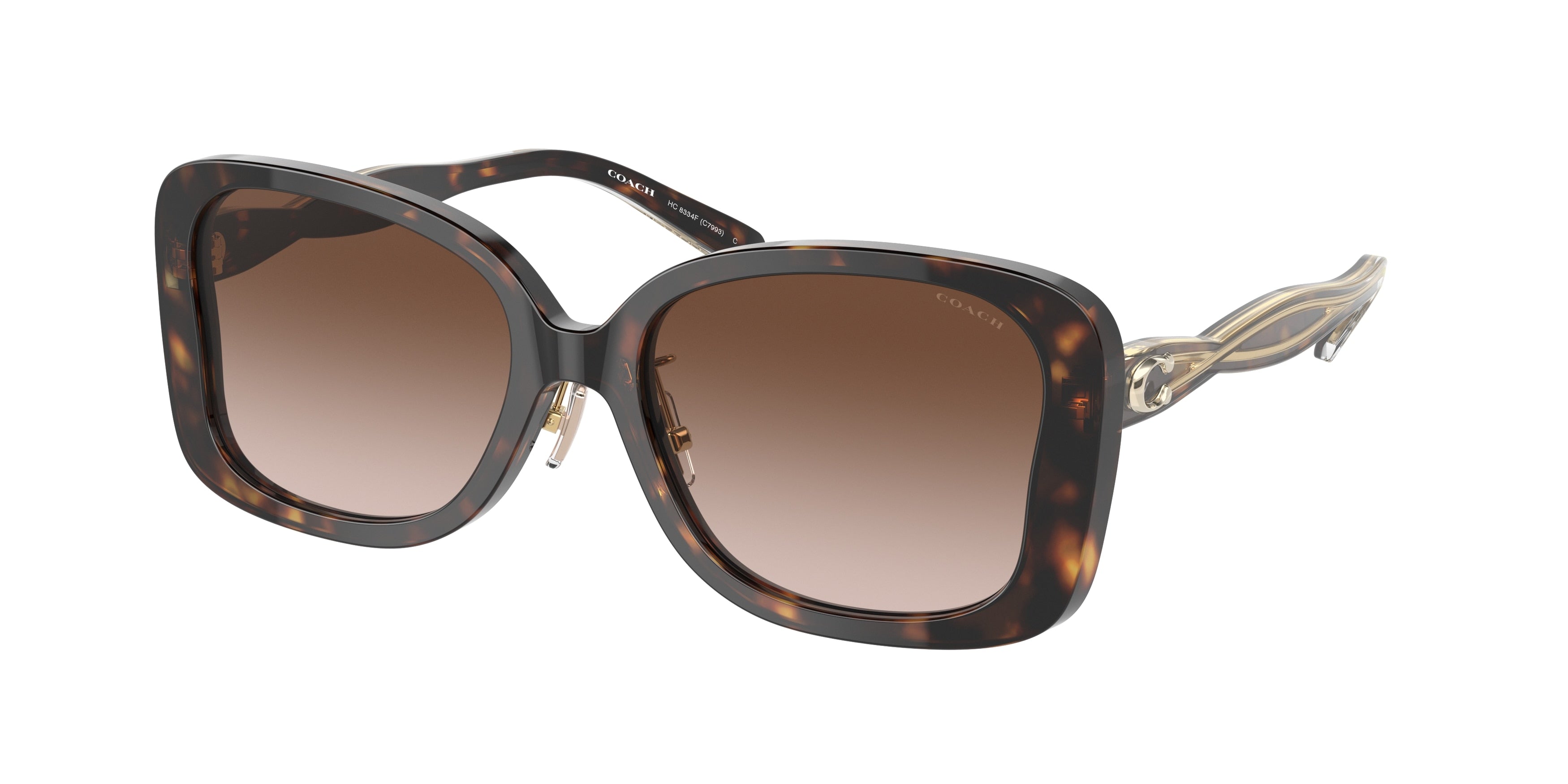 Coach C7993 HC8334F Butterfly Sunglasses  512013-Dark Tortoise 55-145-18 - Color Map Tortoise