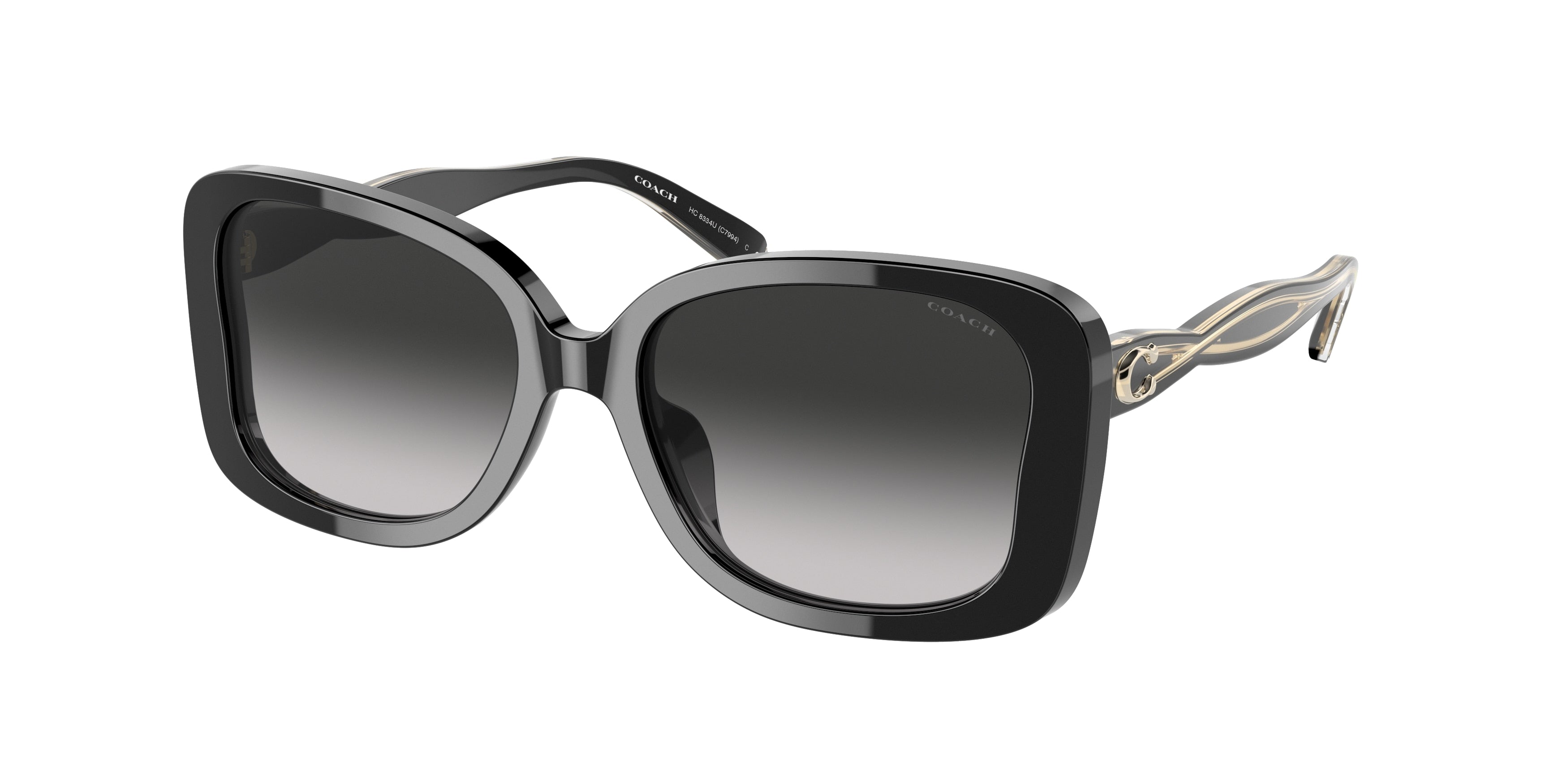 Coach C7994 HC8334U Butterfly Sunglasses  50023C-Black 53-140-17 - Color Map Black