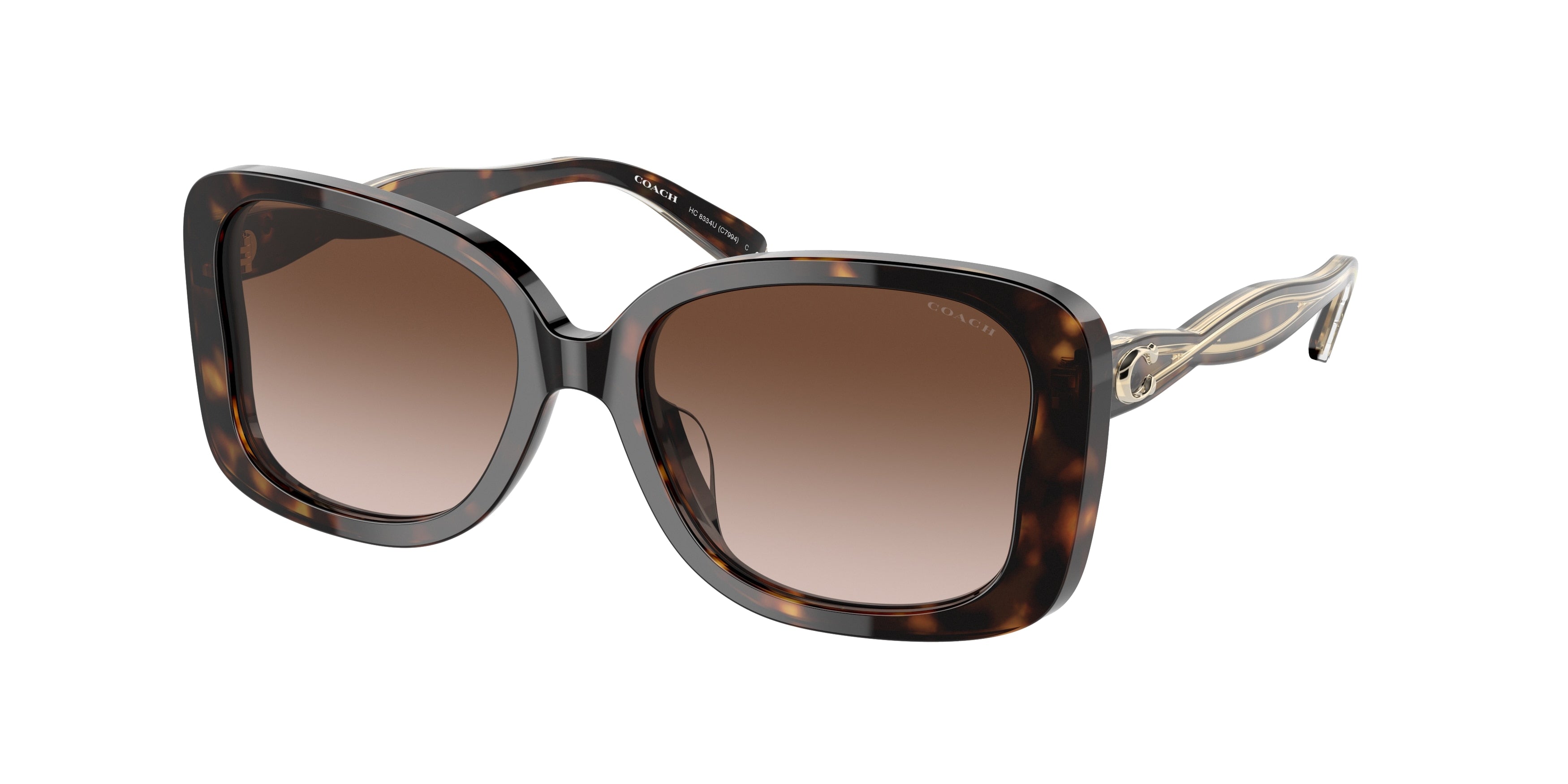 Coach C7994 HC8334U Butterfly Sunglasses  512013-Dark Tortoise 53-140-17 - Color Map Tortoise