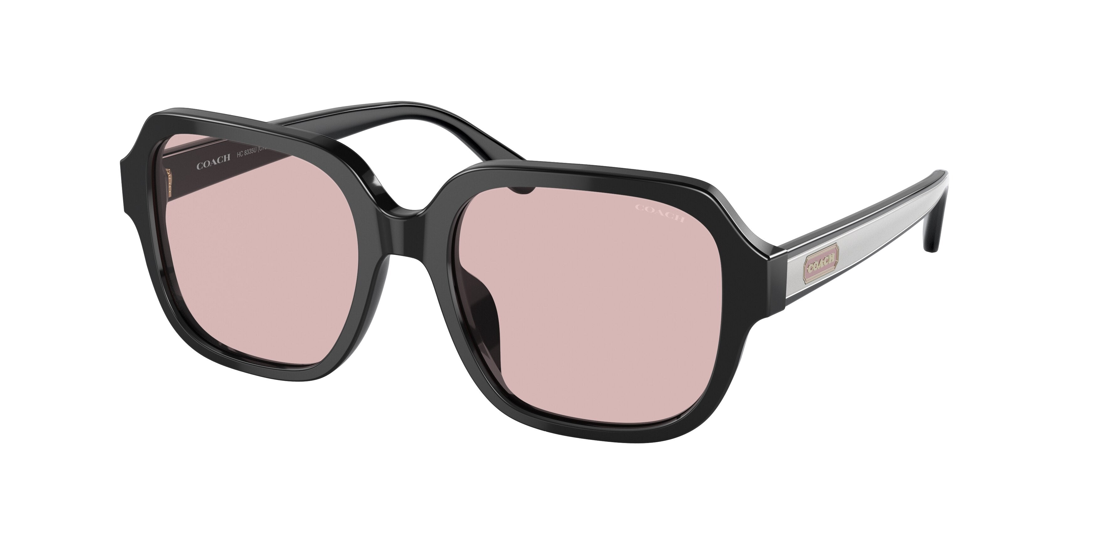 Coach C7989 HC8335U Rectangle Sunglasses  500205-Black 53-140-18 - Color Map Black