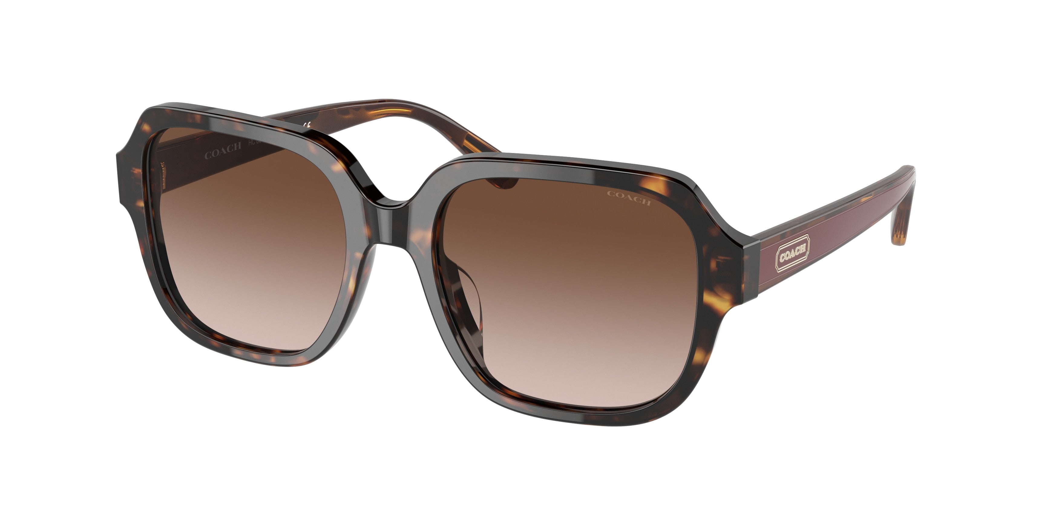 Coach C7989 HC8335U Rectangle Sunglasses  512013-Dark Tortoise 53-140-18 - Color Map Tortoise