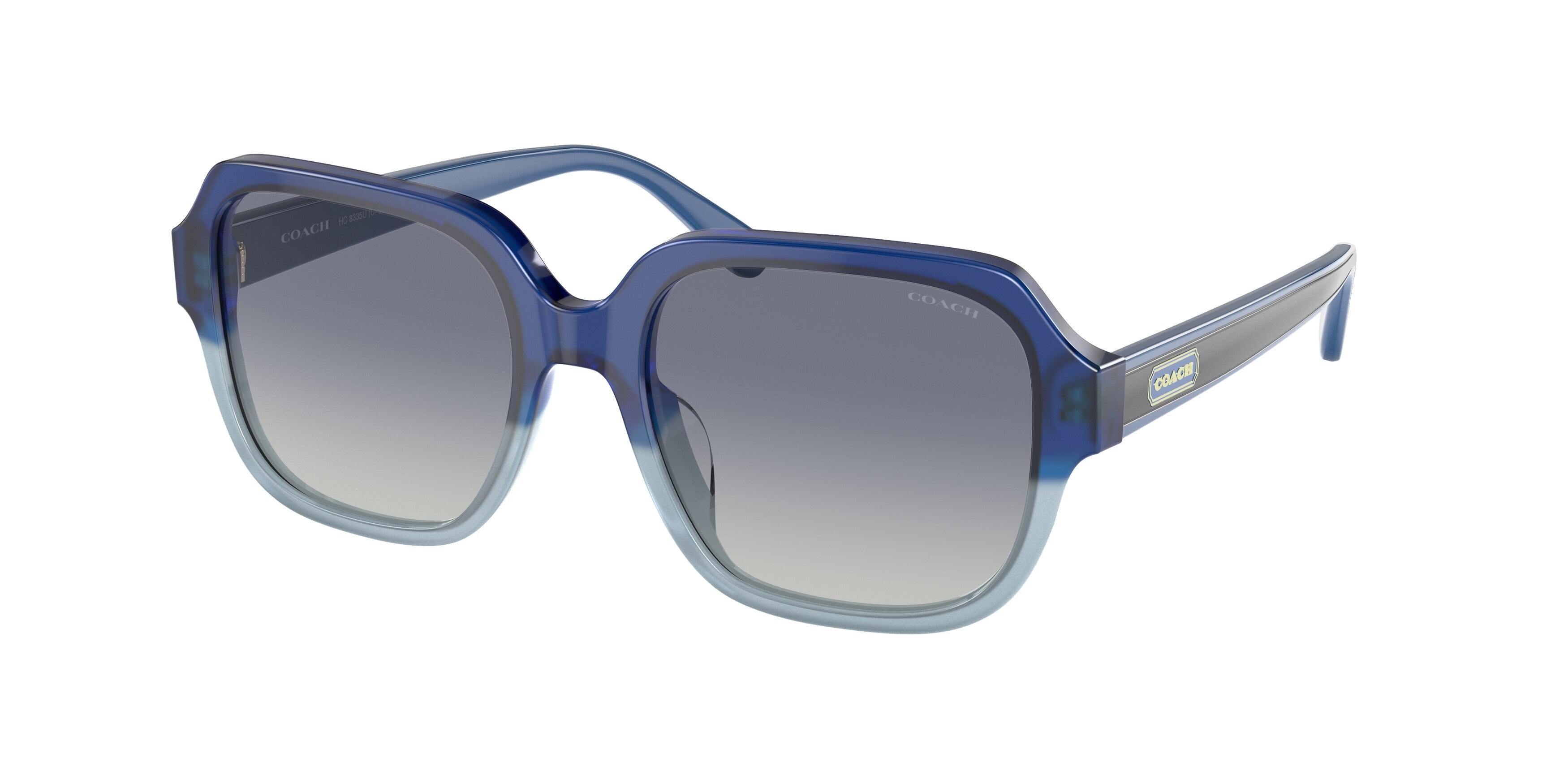 Coach C7989 HC8335U Rectangle Sunglasses  56984L-Blue Gradient 53-140-18 - Color Map Blue