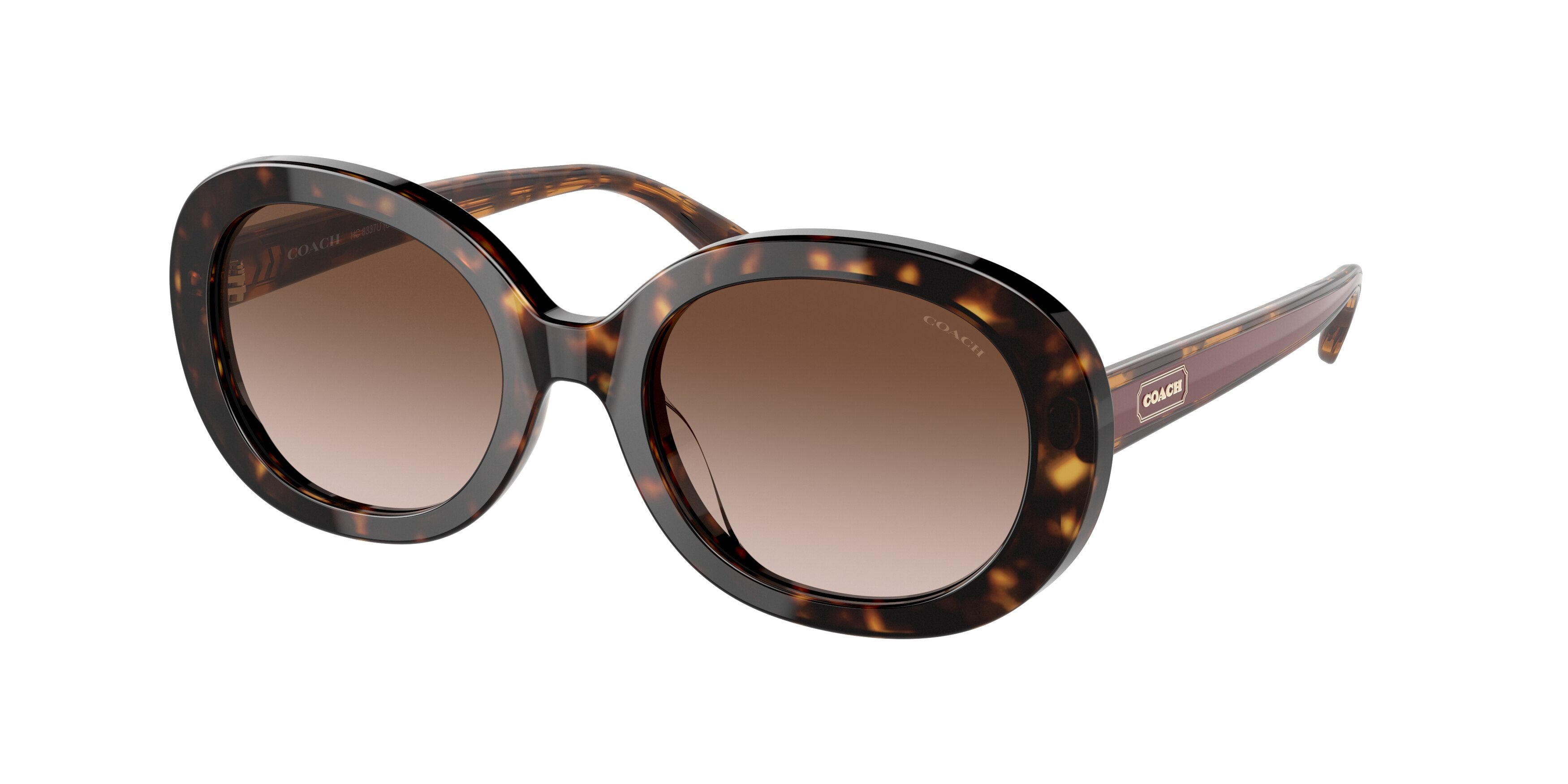 Coach C7992 HC8337U Oval Sunglasses  512013-Dark Tortoise 52-140-20 - Color Map Tortoise