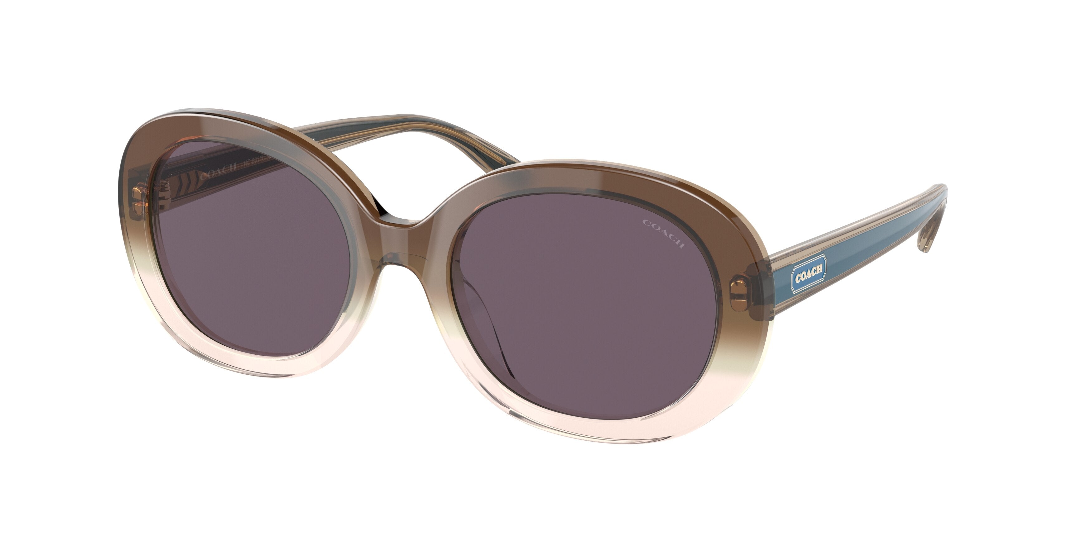 Coach C7992 HC8337U Oval Sunglasses  56781A-Transparent Brown Gradient 52-140-20 - Color Map Brown