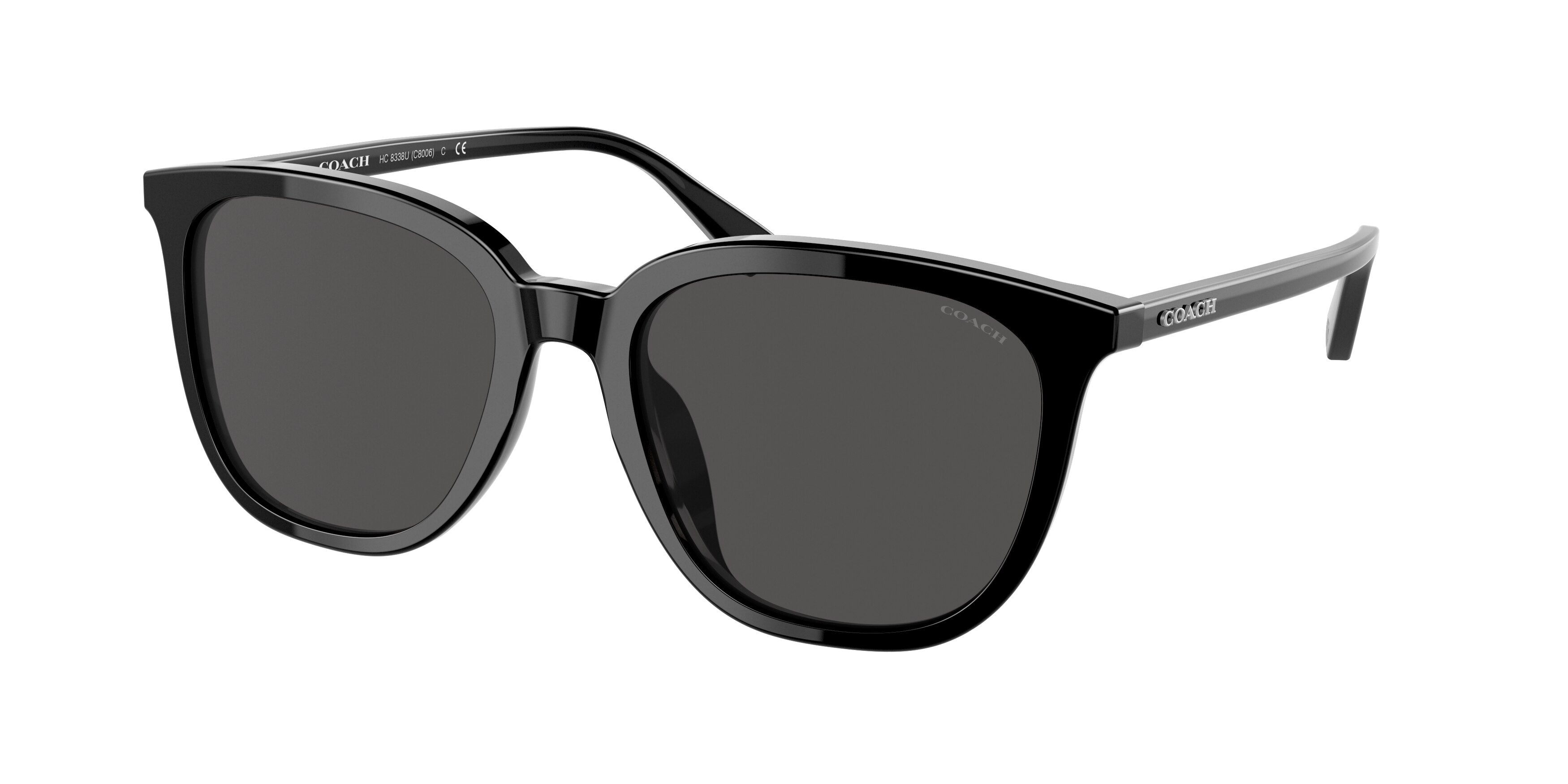 Coach C8006 HC8338U Square Sunglasses  500287-Black 55-145-19 - Color Map Black