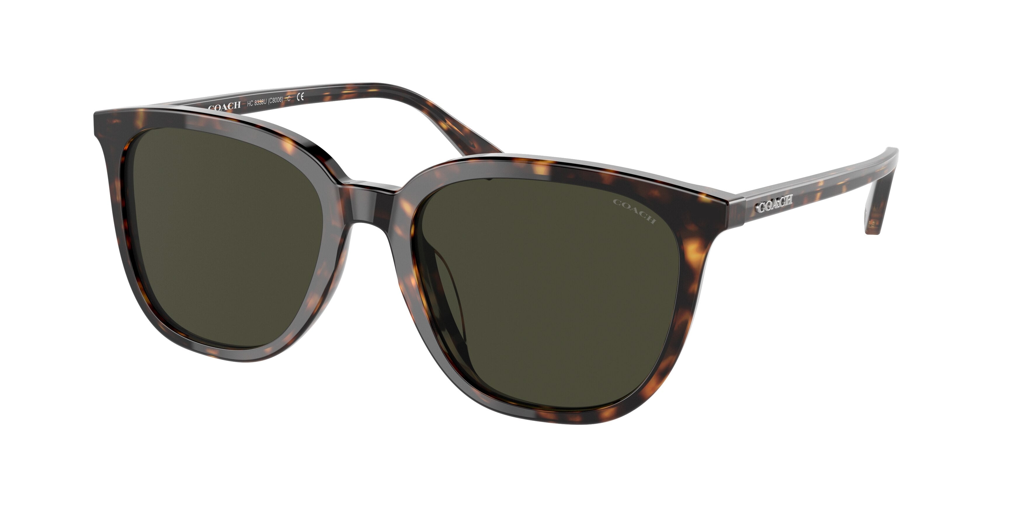 Coach C8006 HC8338U Square Sunglasses  512082-Dark Tortoise 55-145-19 - Color Map Tortoise