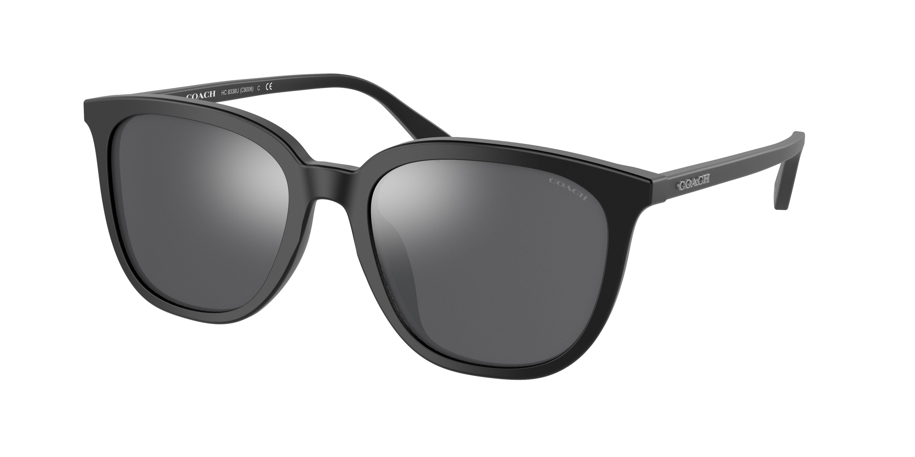 Coach C8006 HC8338U Square Sunglasses  56366G-Matte Black 55-145-19 - Color Map Black
