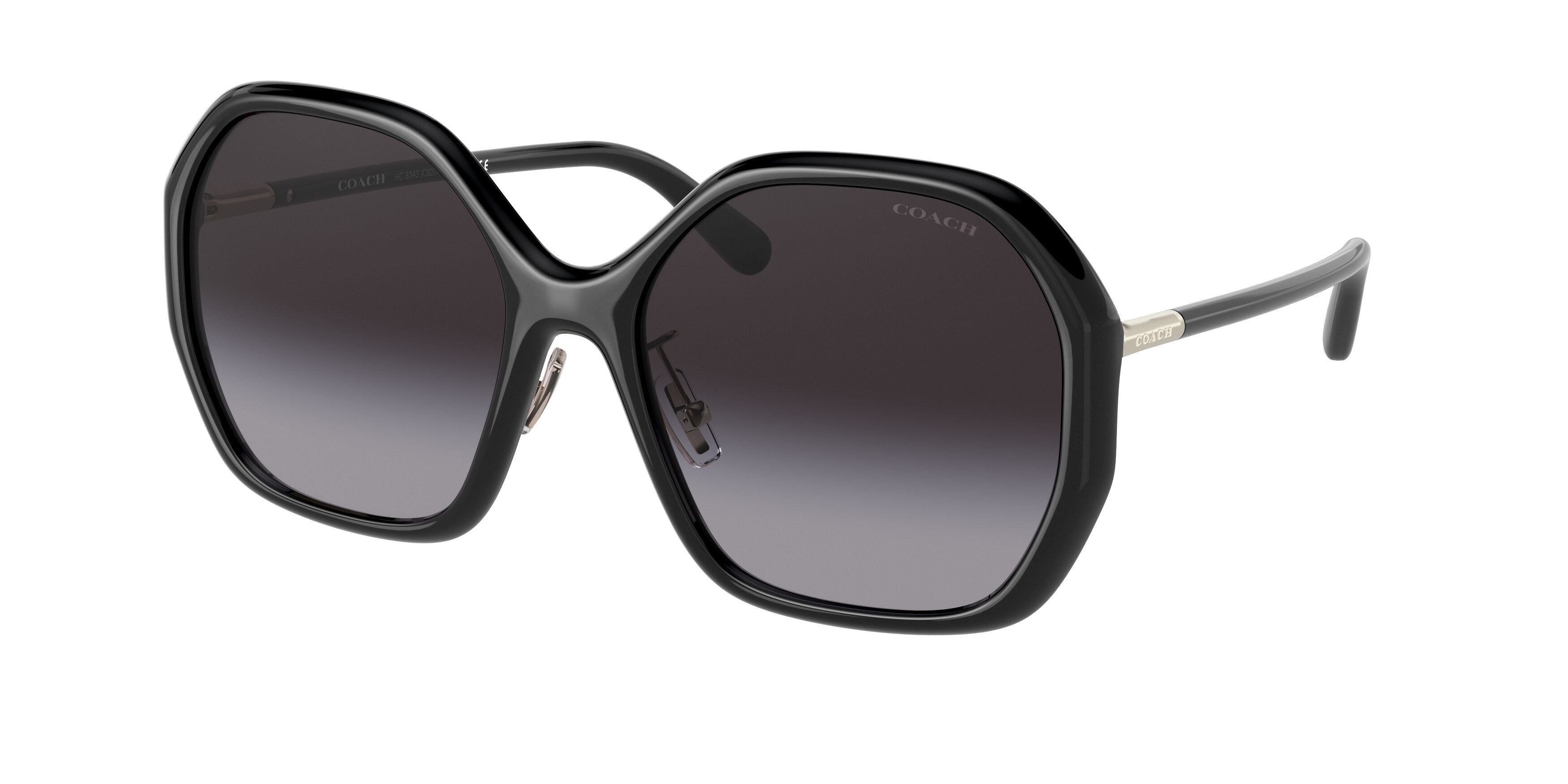 Coach C9204 HC8343 Irregular Sunglasses  50028G-Black 57-145-18 - Color Map Black