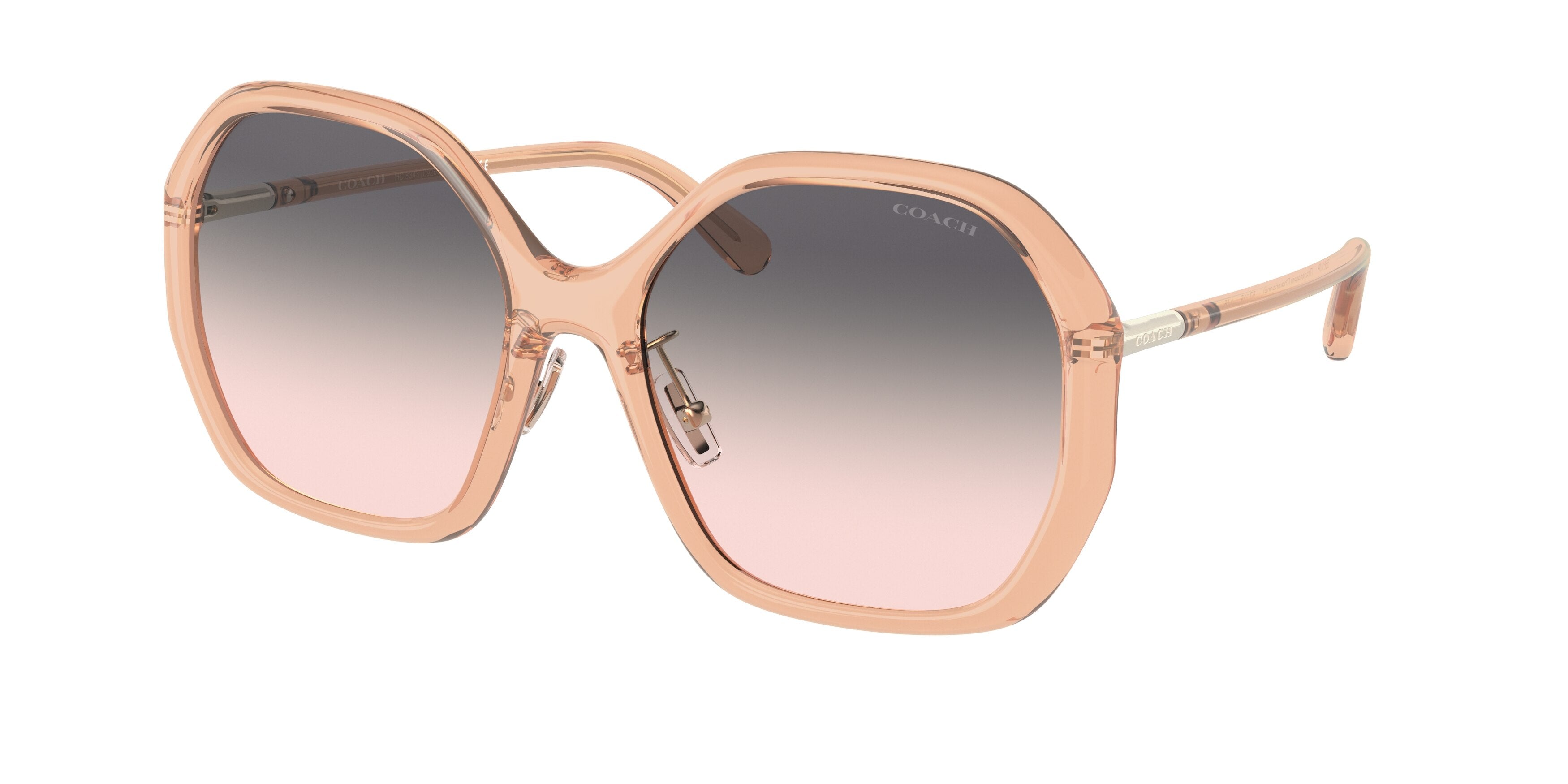 Coach C9204 HC8343 Irregular Sunglasses  5561U8-Transparent Champagne 57-145-18 - Color Map Brown