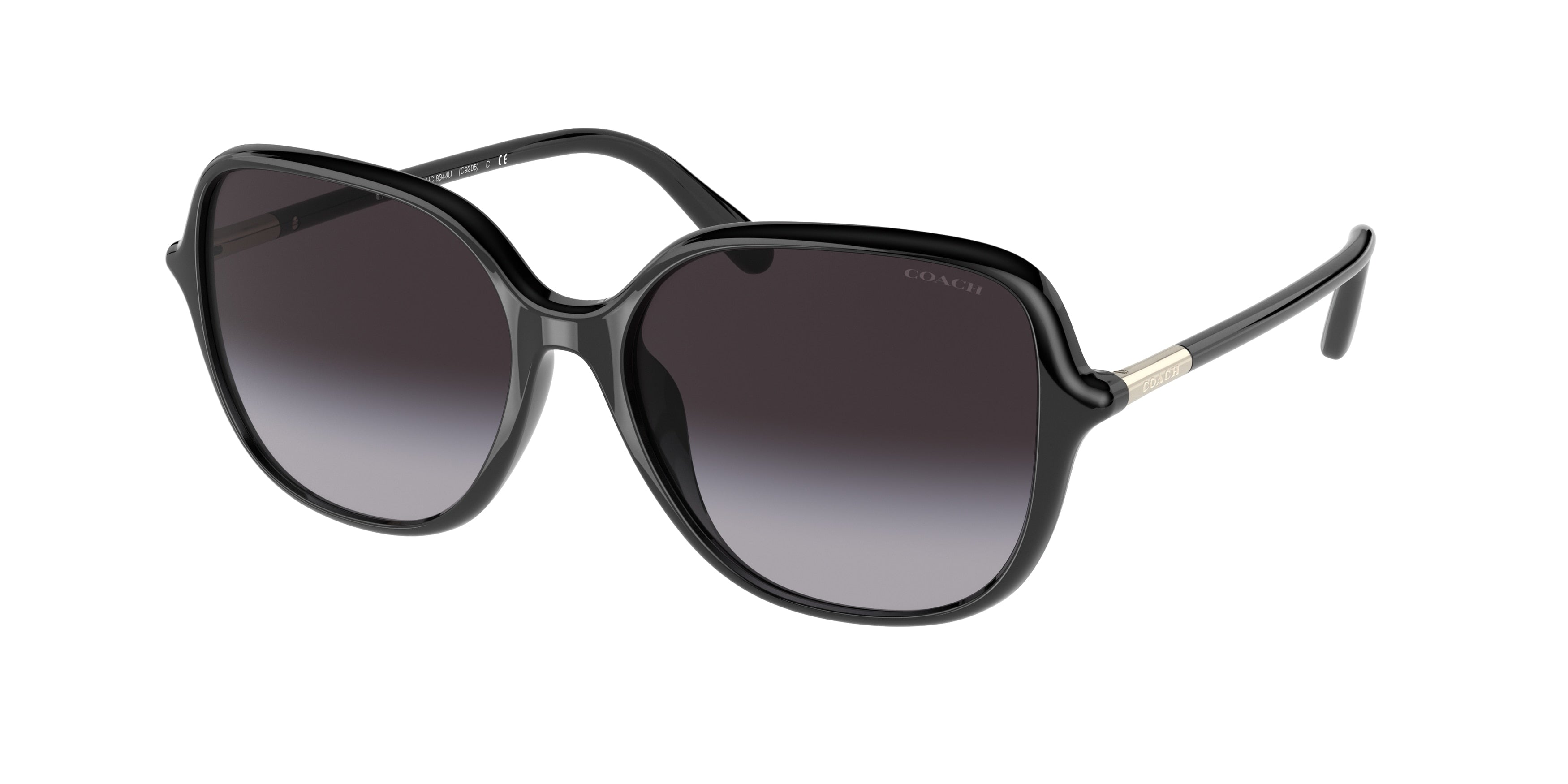 Coach C9205 HC8344U Square Sunglasses  50028G-Black 55-145-16 - Color Map Black