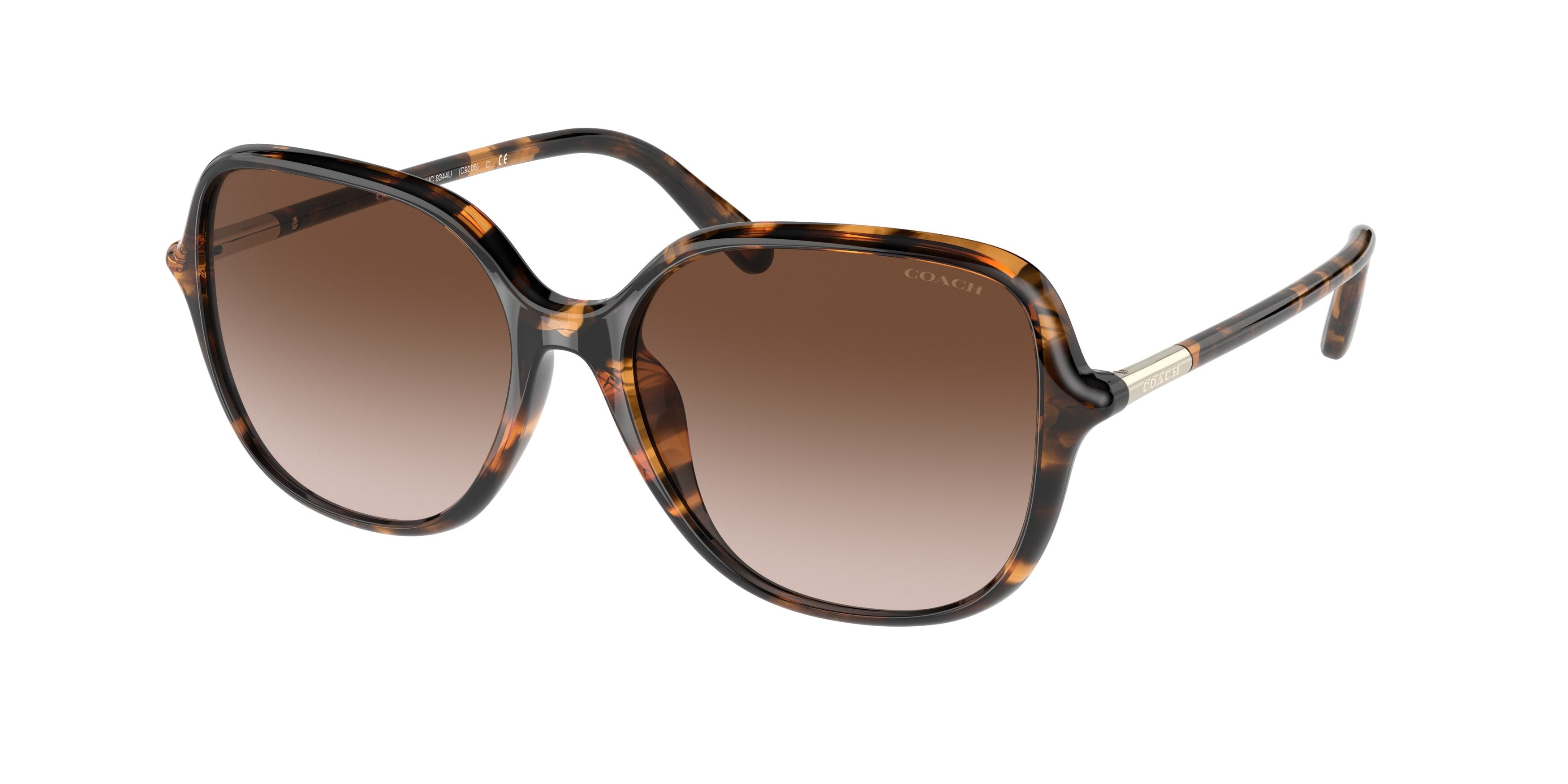 Coach C9205 HC8344U Square Sunglasses  512013-Dark Tortoise 55-145-16 - Color Map Tortoise
