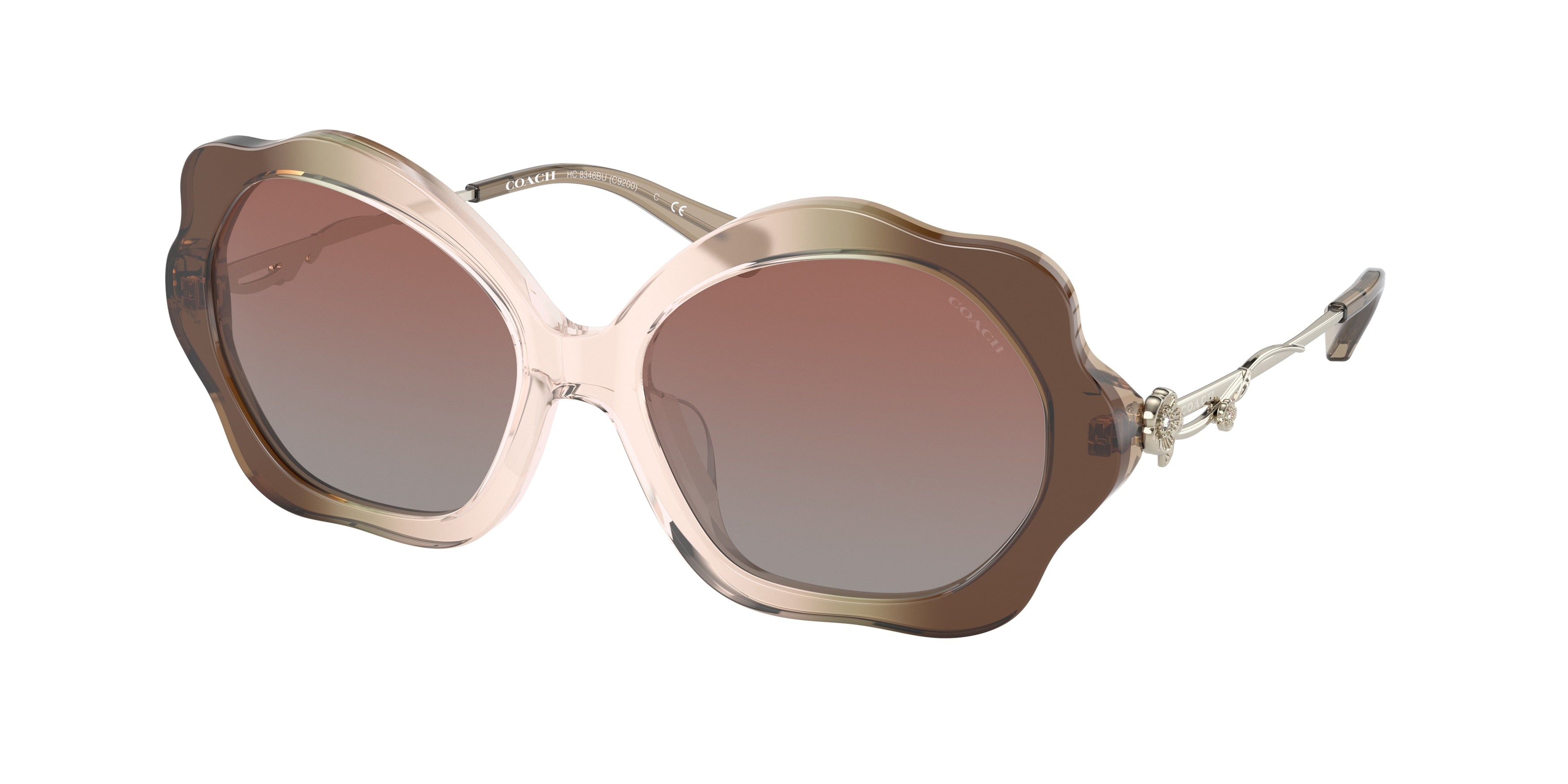 Coach C9200 HC8346BU  Sunglasses  54008D-Gradient Transparent Brown 55-140-17 - Color Map Brown