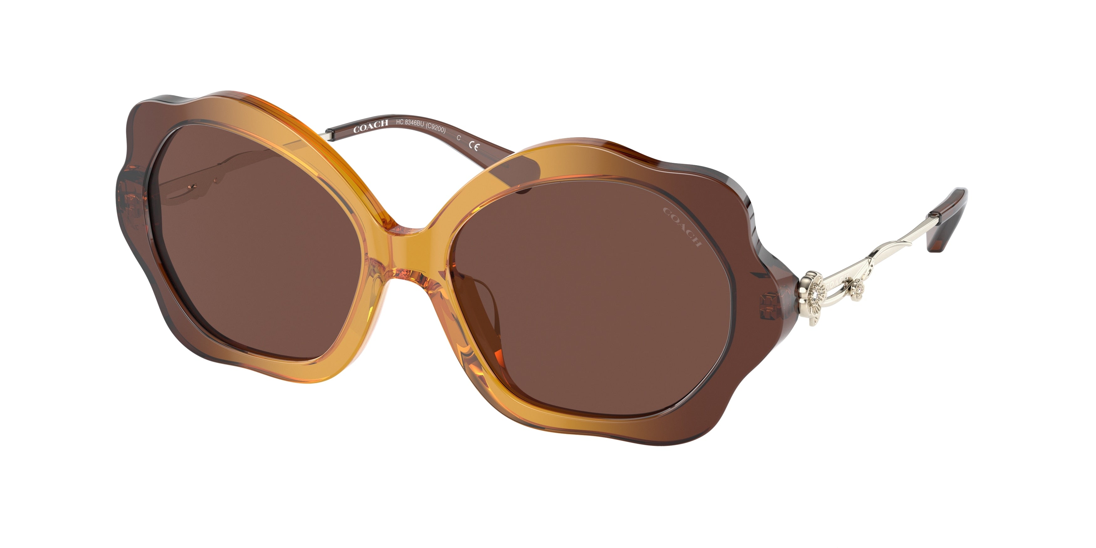 Coach C9200 HC8346BU  Sunglasses  57016G-Gradient Transparent Amber 55-140-17 - Color Map Orange