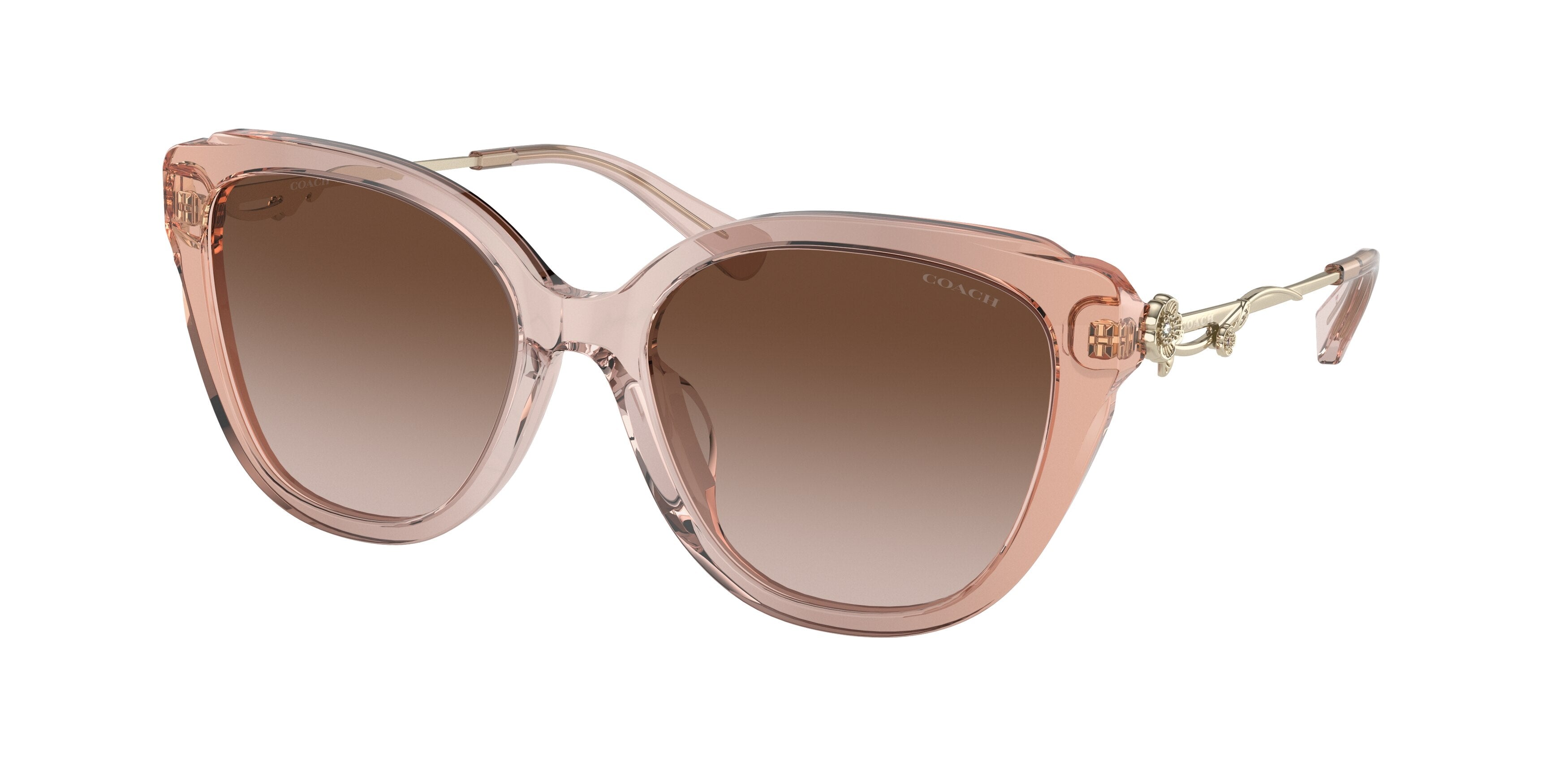 Coach C9199 HC8347BU Square Sunglasses  564013-Gradient Transparent Peach 55-140-18 - Color Map Orange