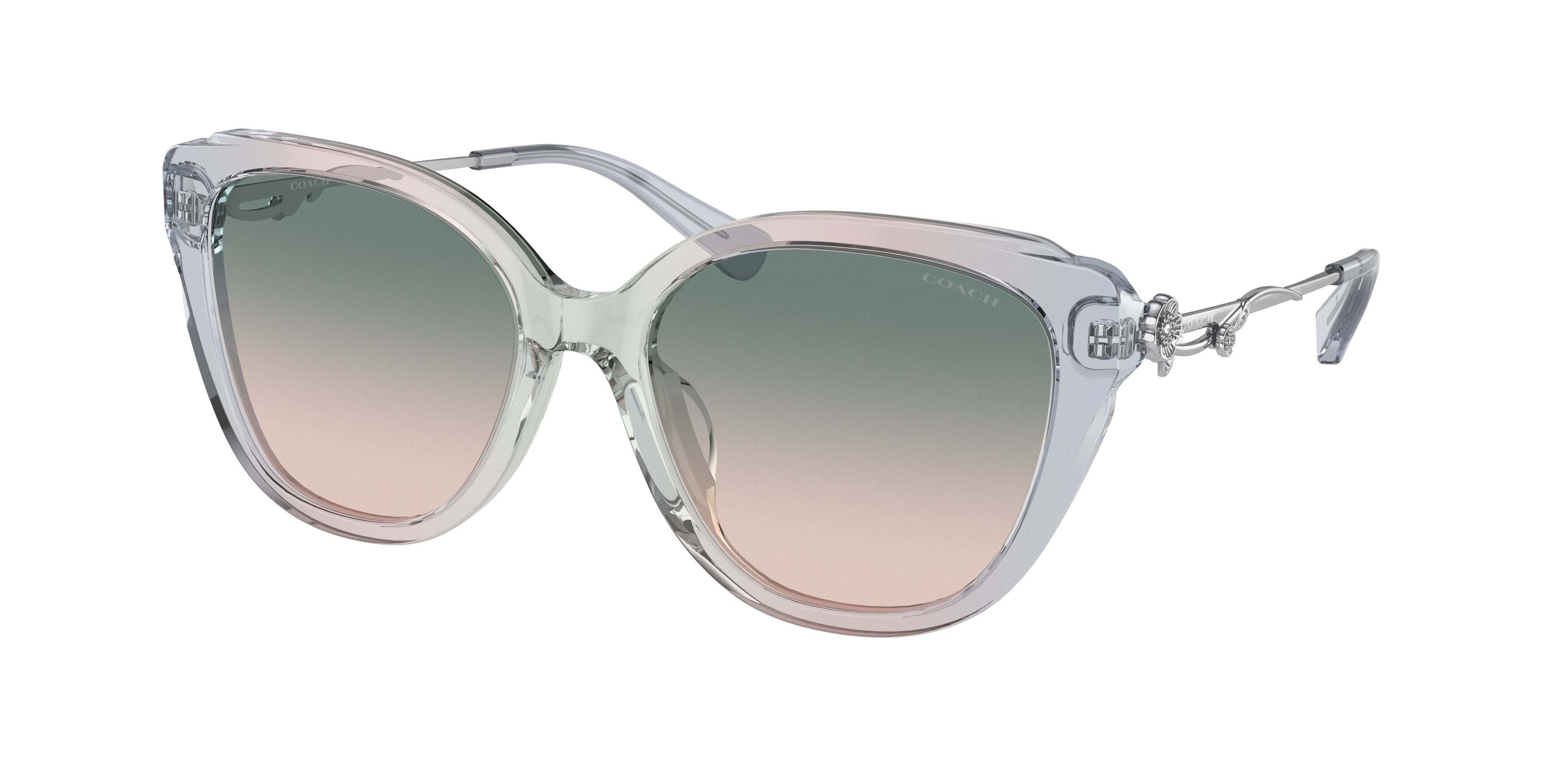 Coach C9199 HC8347BU Square Sunglasses  56422C-Gradient Transparent Blue 55-140-18 - Color Map Blue