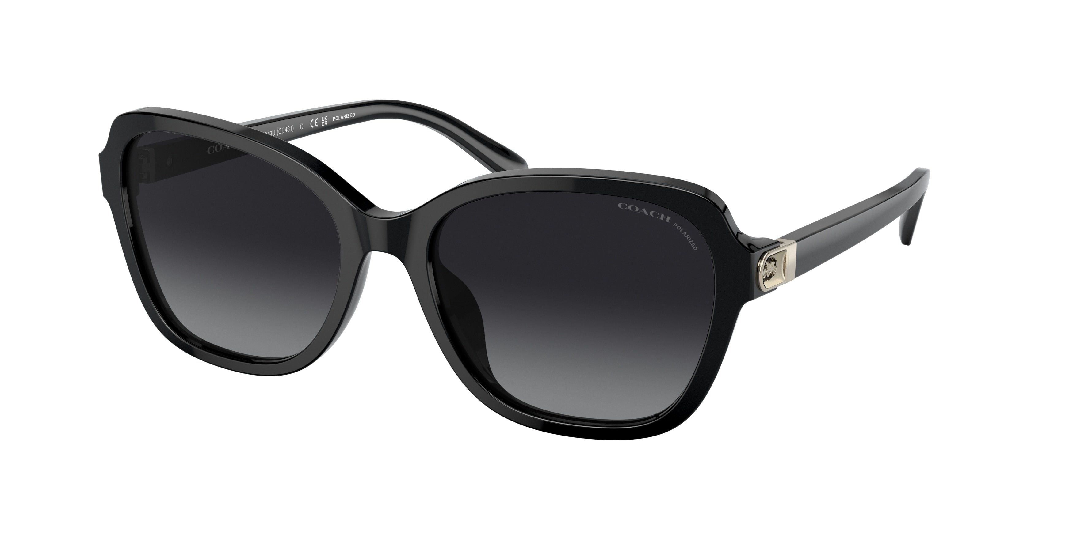 Coach CD481 HC8349U Irregular Sunglasses  5002T3-Black 56-140-18 - Color Map Black