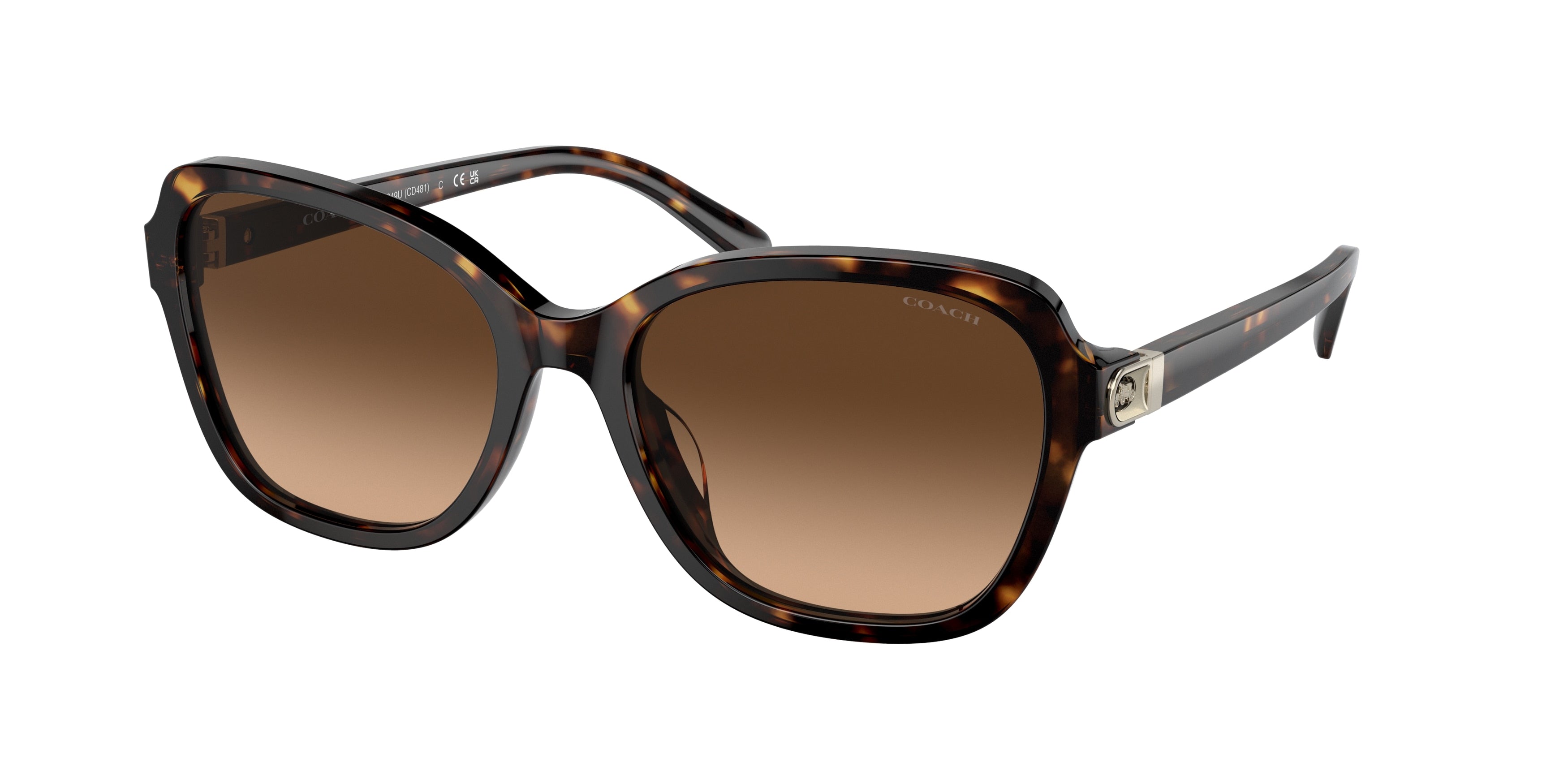 Coach CD481 HC8349U Irregular Sunglasses  512074-Dark Tortoise 56-140-18 - Color Map Tortoise