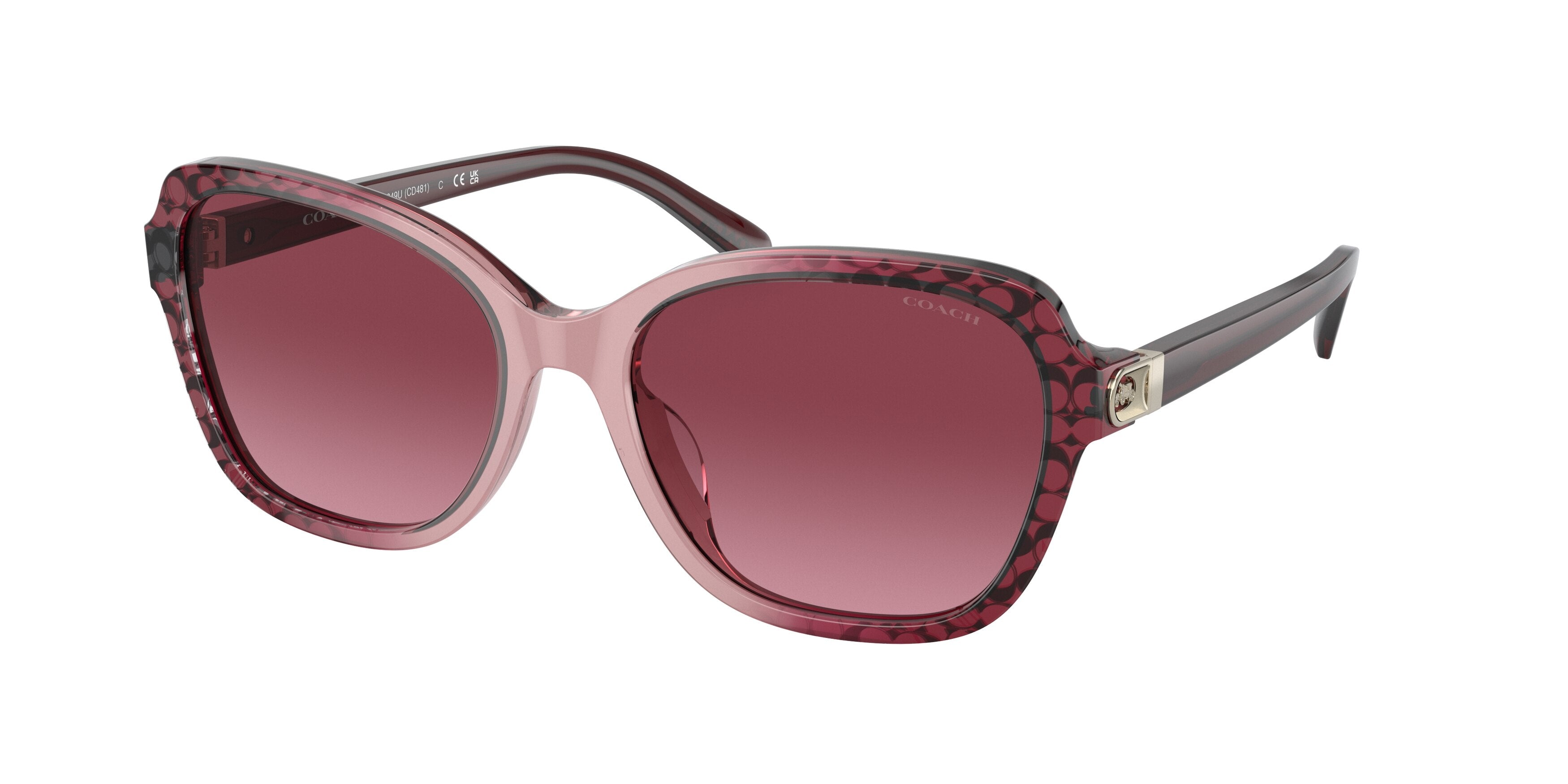 Coach CD481 HC8349U Irregular Sunglasses  57098H-Red Gradient 56-140-18 - Color Map Red