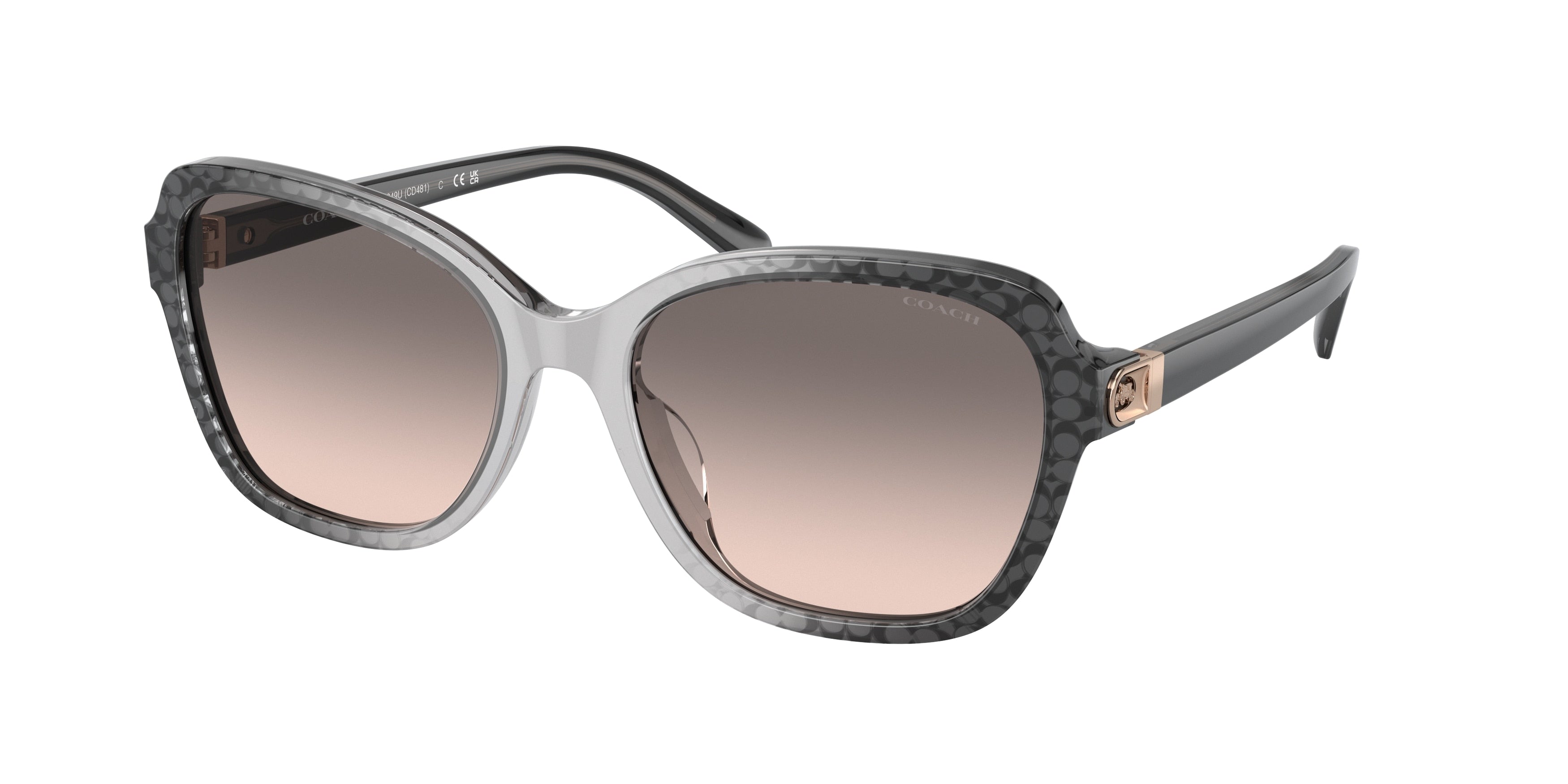 Coach CD481 HC8349U Irregular Sunglasses  57103B-Grey Gradient 56-140-18 - Color Map Grey