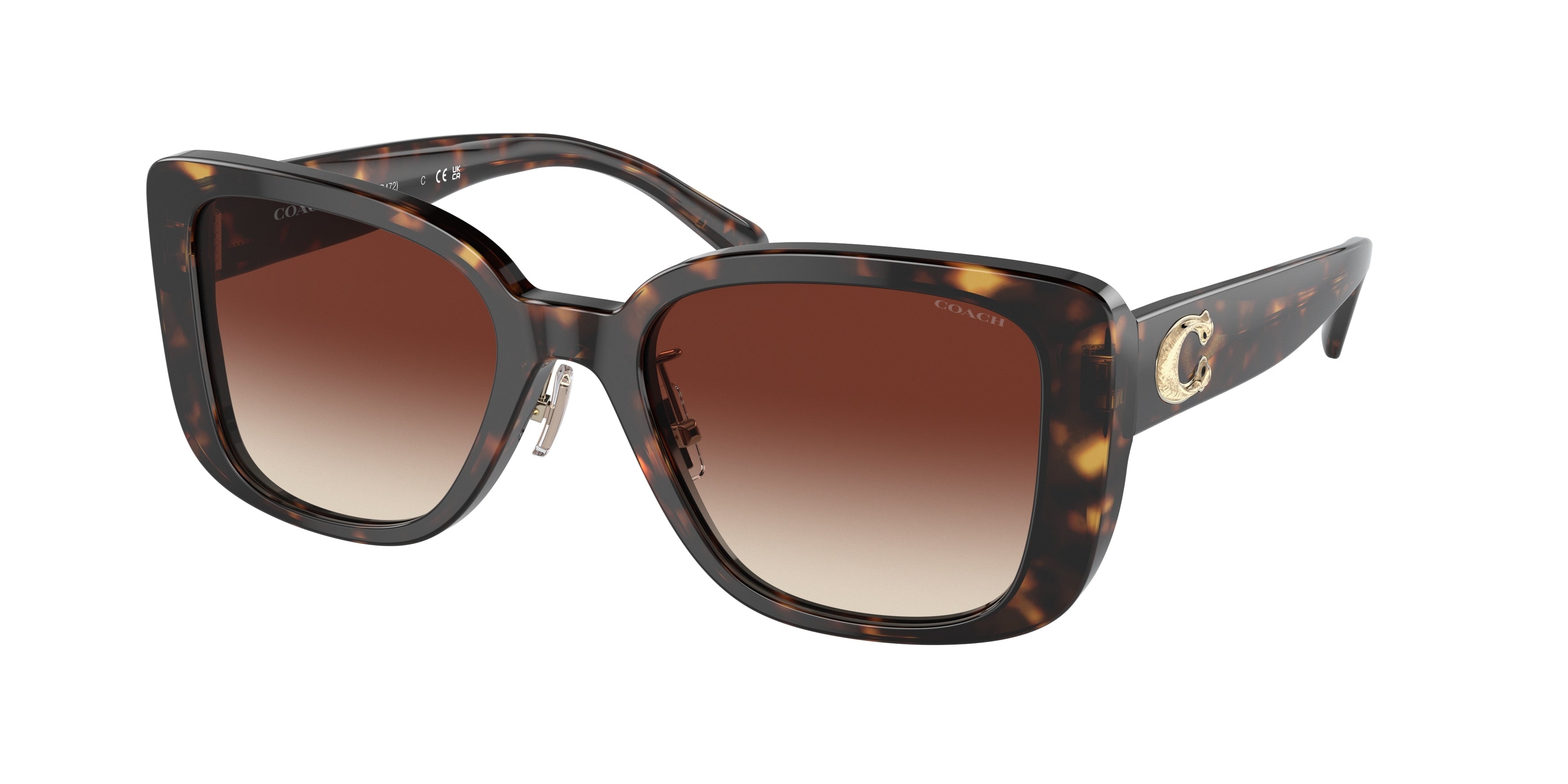 Coach CD472 HC8352 Square Sunglasses  512013-Dark Tortoise 54-145-20 - Color Map Tortoise