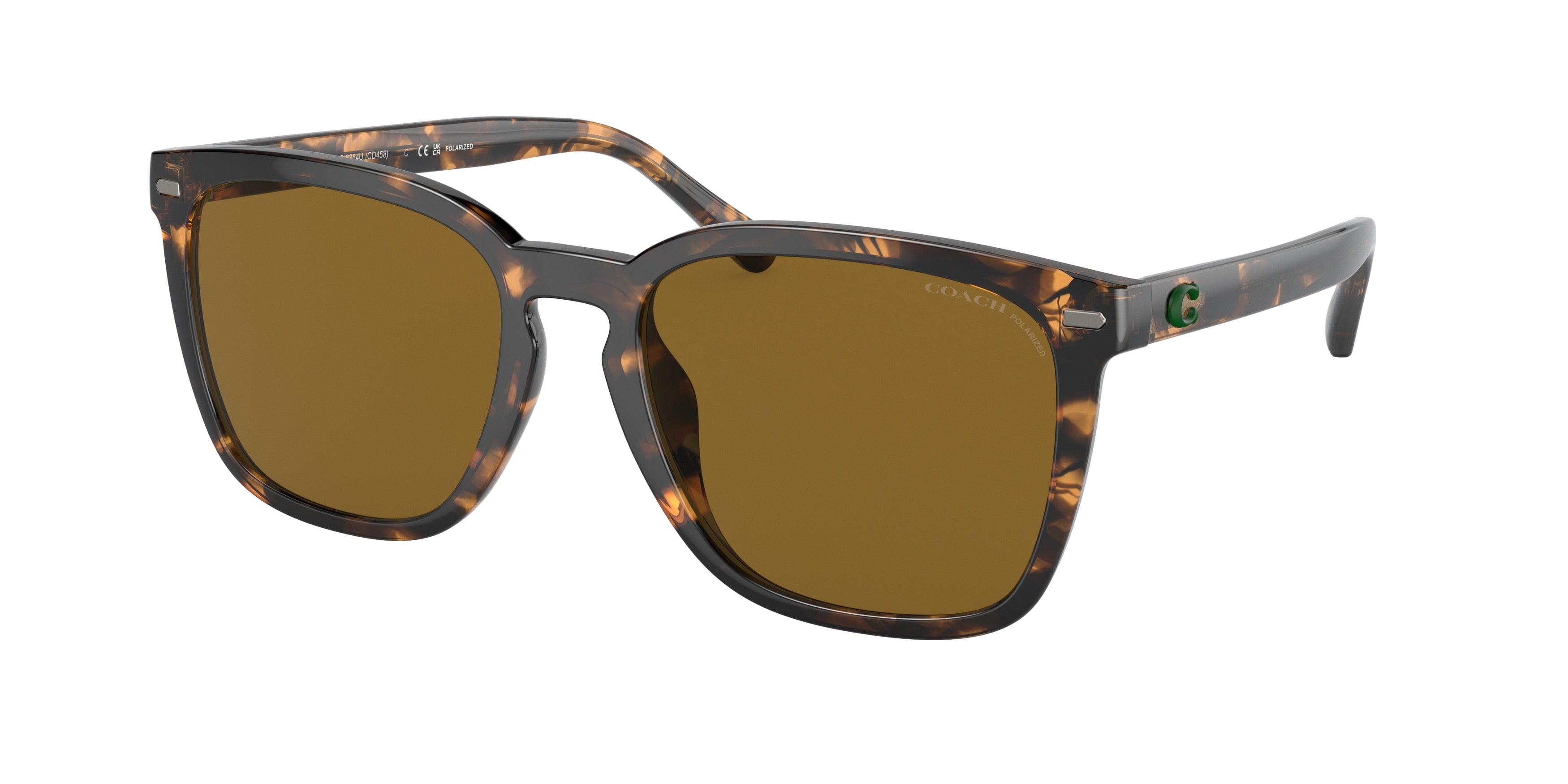 Coach CD458 HC8354U Square Sunglasses  512083-Dark Tortoise 56-145-19 - Color Map Tortoise