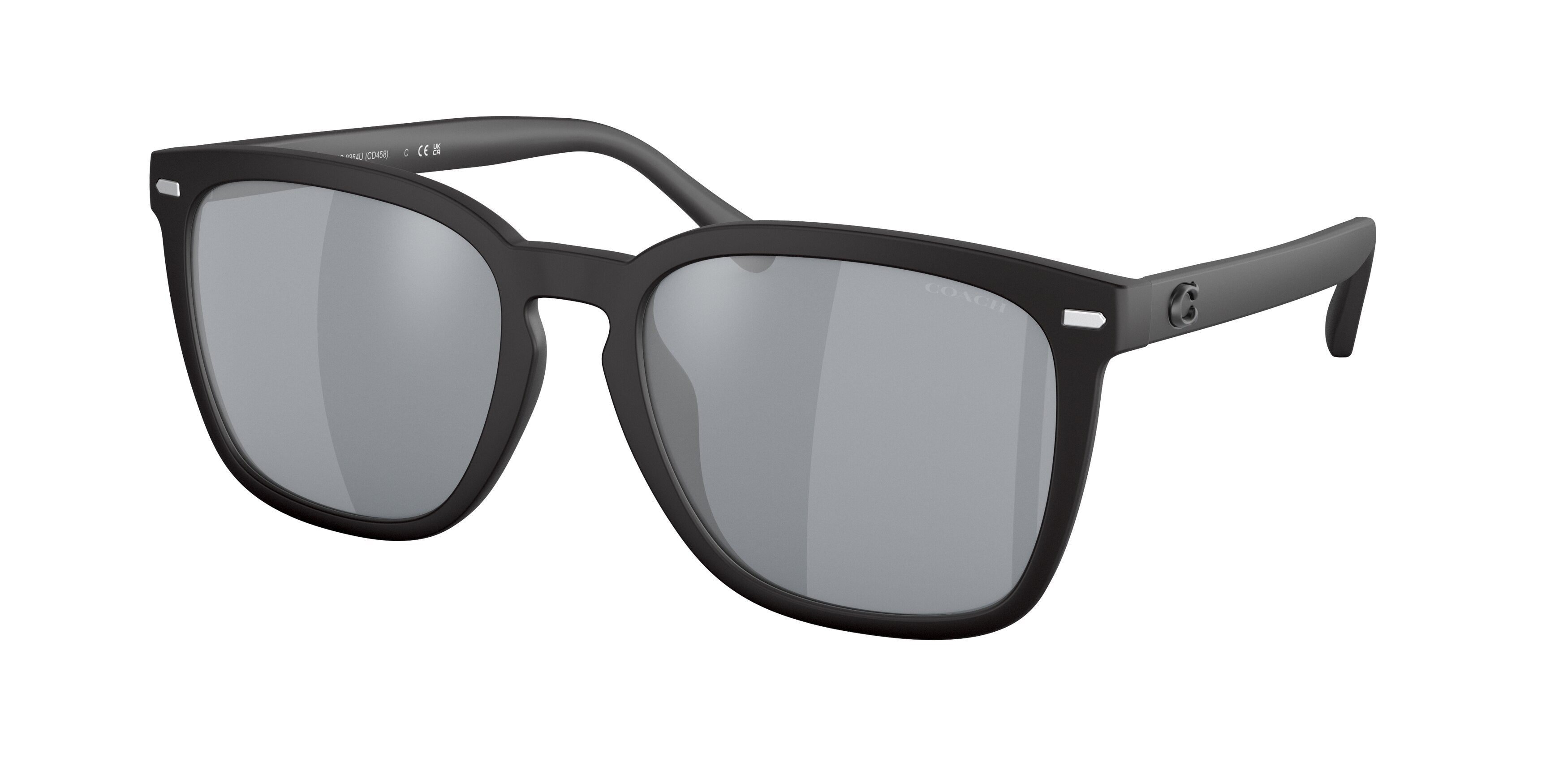 Coach CD458 HC8354U Square Sunglasses  57201U-Rubber Black 56-145-19 - Color Map Black