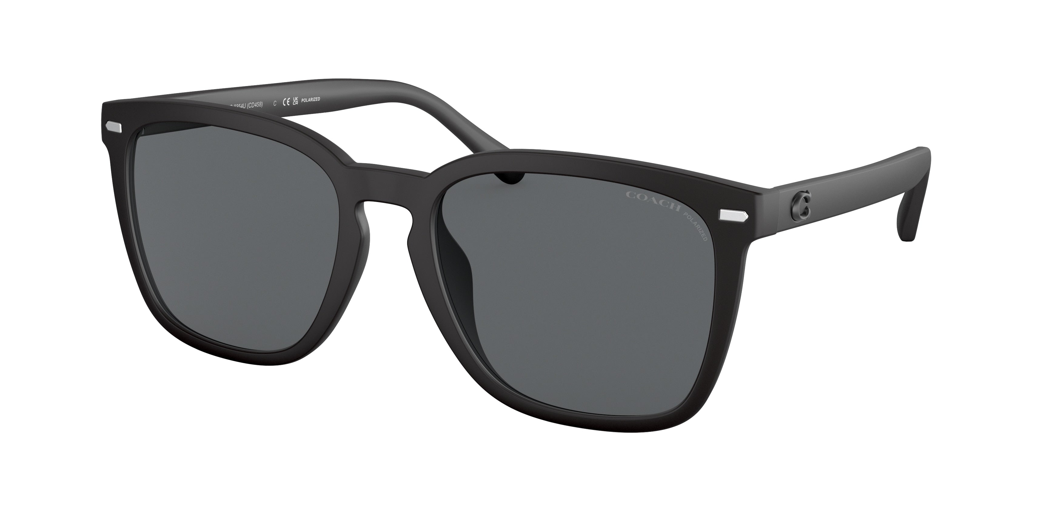 Coach CD458 HC8354U Square Sunglasses  572081-Rubber Black 56-145-19 - Color Map Black