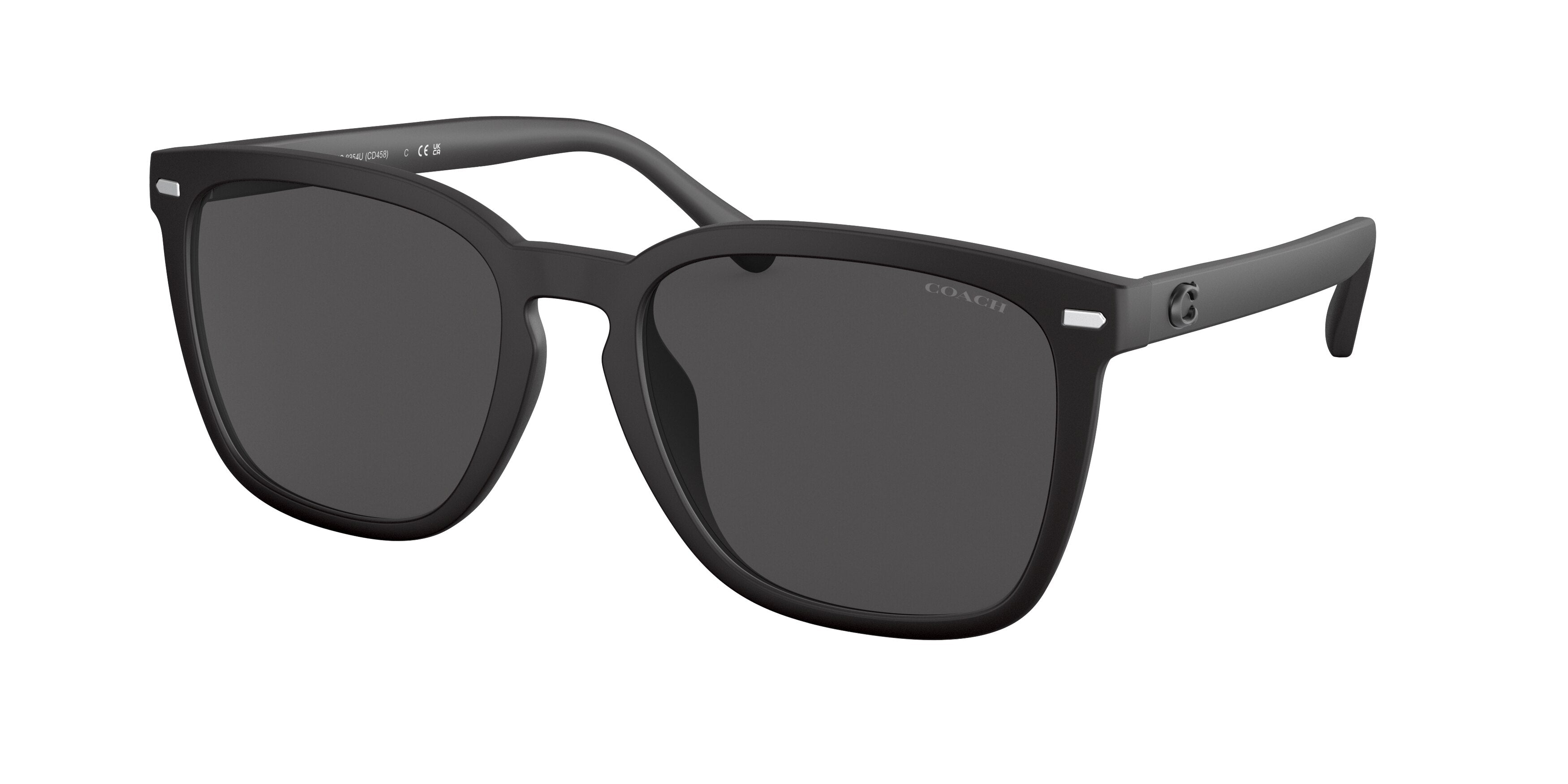 Coach CD458 HC8354U Square Sunglasses  572087-Rubber Black 56-145-19 - Color Map Black