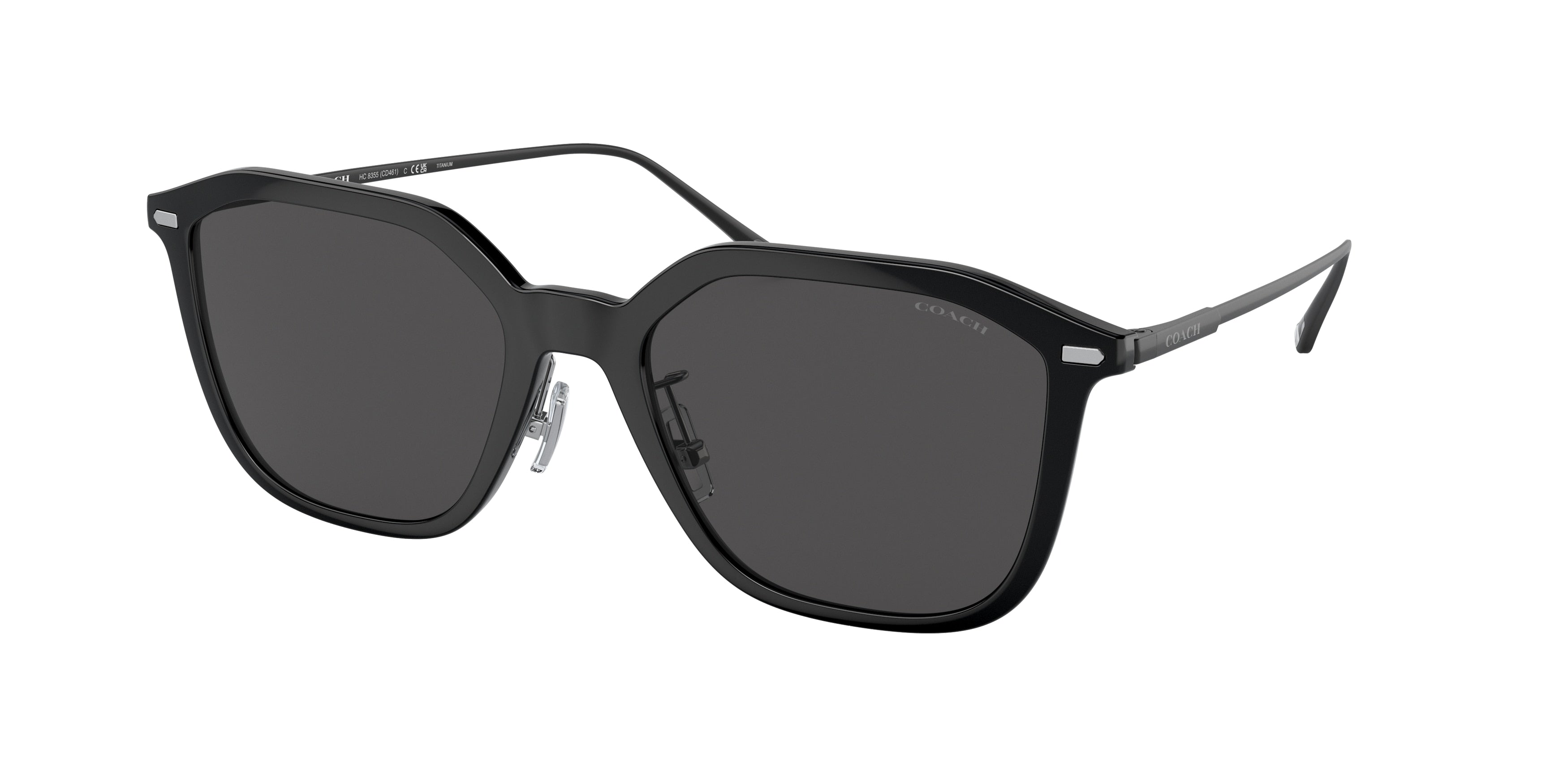Coach CD461 HC8355 Irregular Sunglasses  500287-Black 55-145-19 - Color Map Black