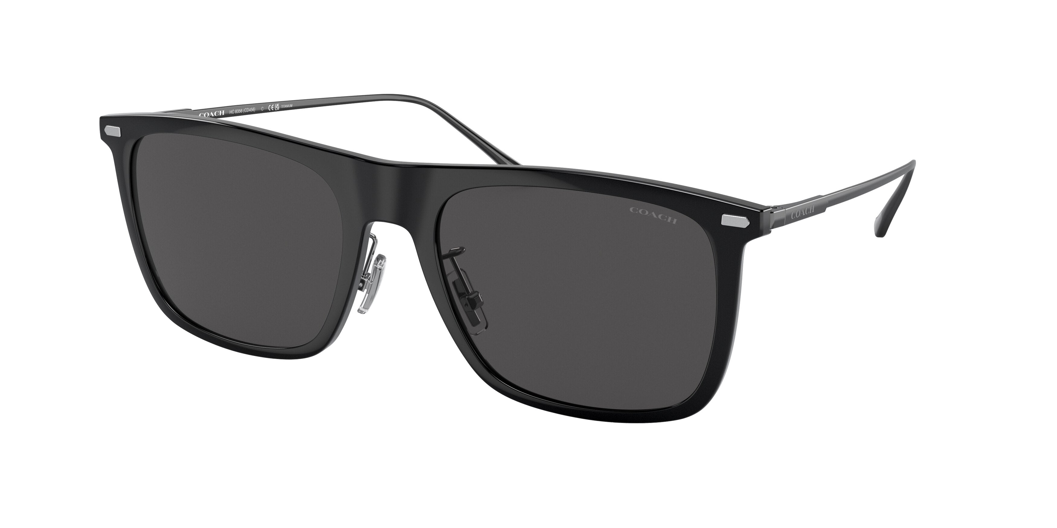 Coach CD456 HC8356 Square Sunglasses  500287-Black 56-145-19 - Color Map Black