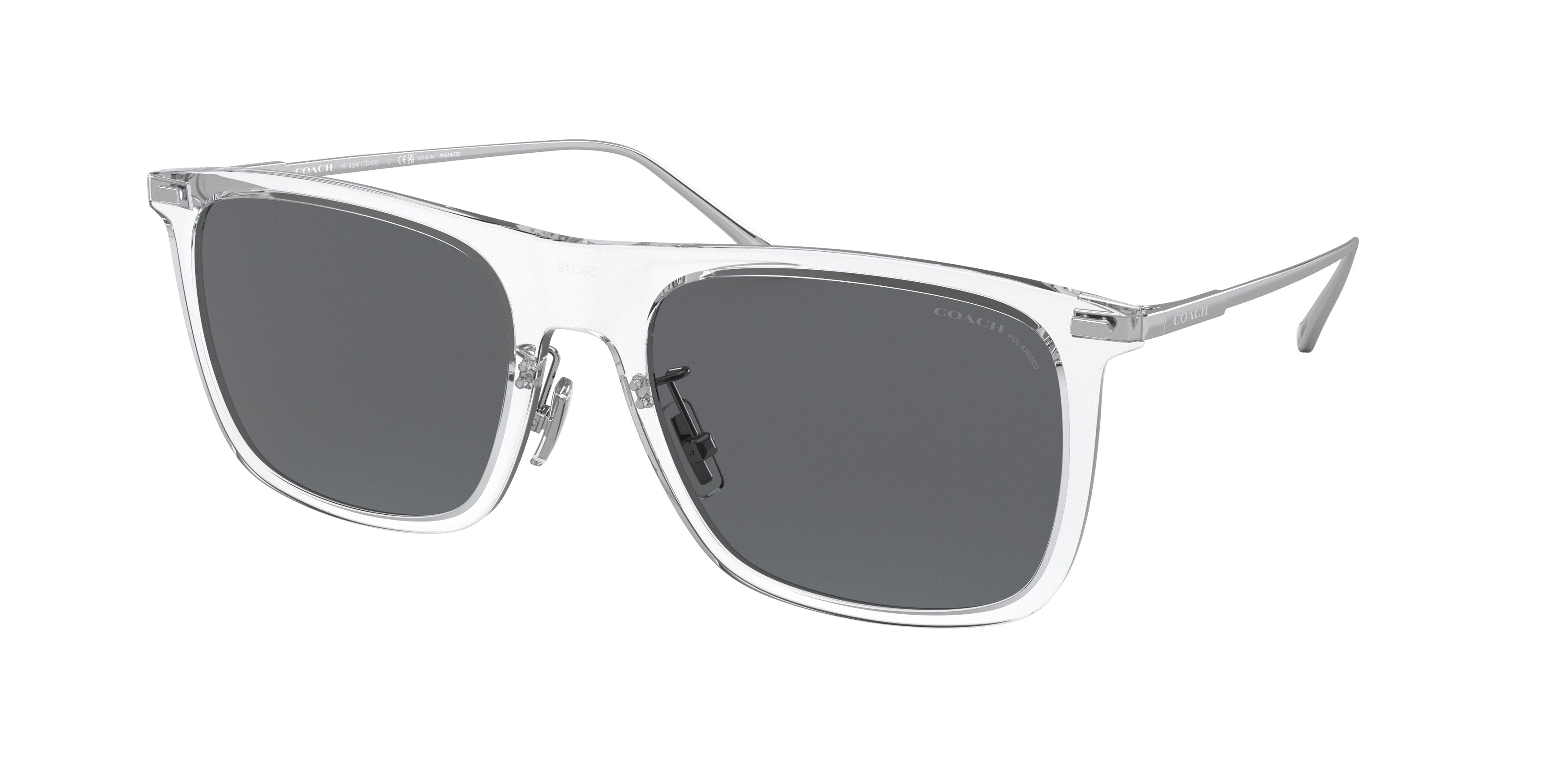 Coach CD456 HC8356 Square Sunglasses  511181-Clear 56-145-19 - Color Map Transparent