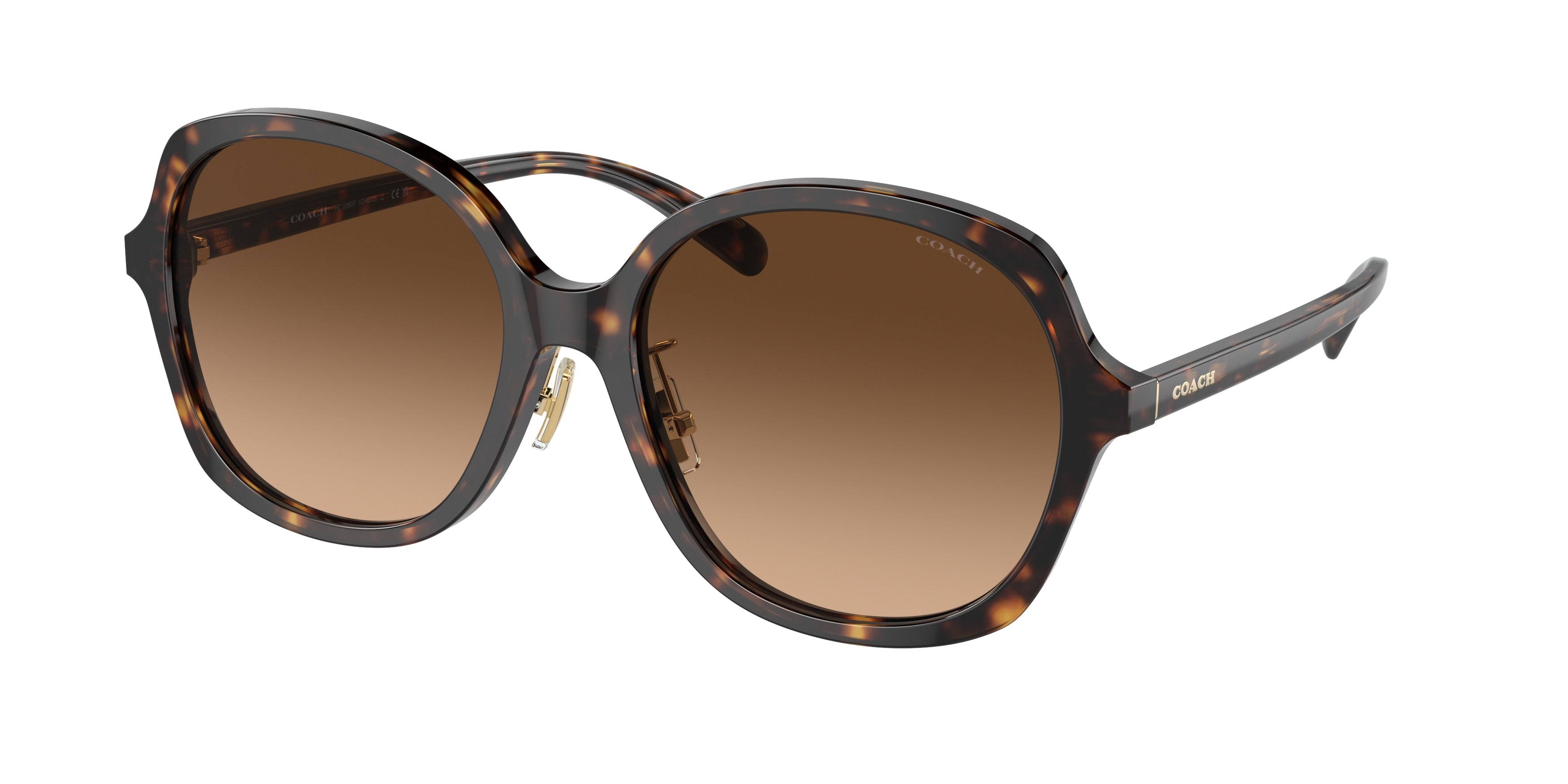 Coach CH610 HC8360F Square Sunglasses  512074-Dark Tortoise 58-145-18 - Color Map Tortoise