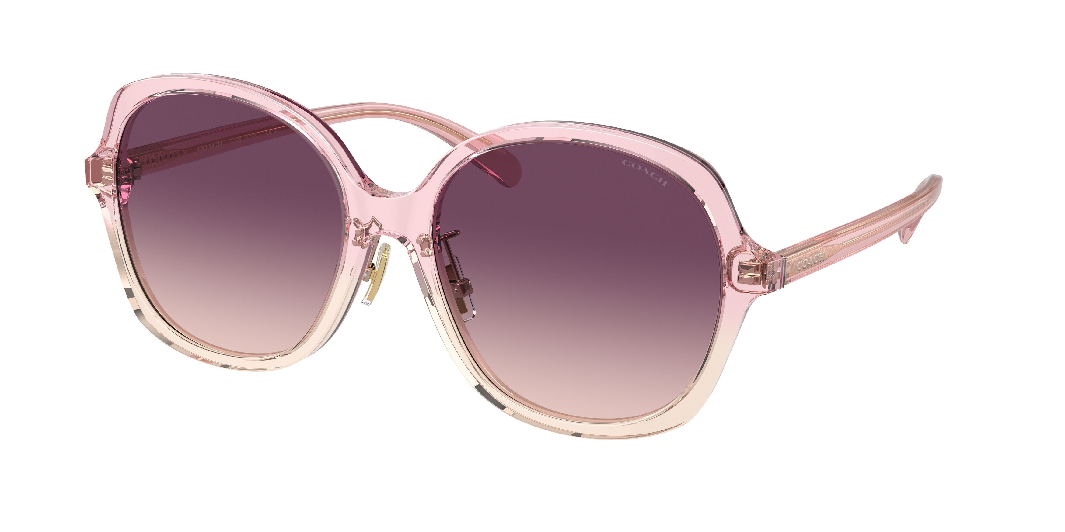 Coach CH610 HC8360F Square Sunglasses  57387W-Transparent Pink Gradient 58-145-18 - Color Map Pink