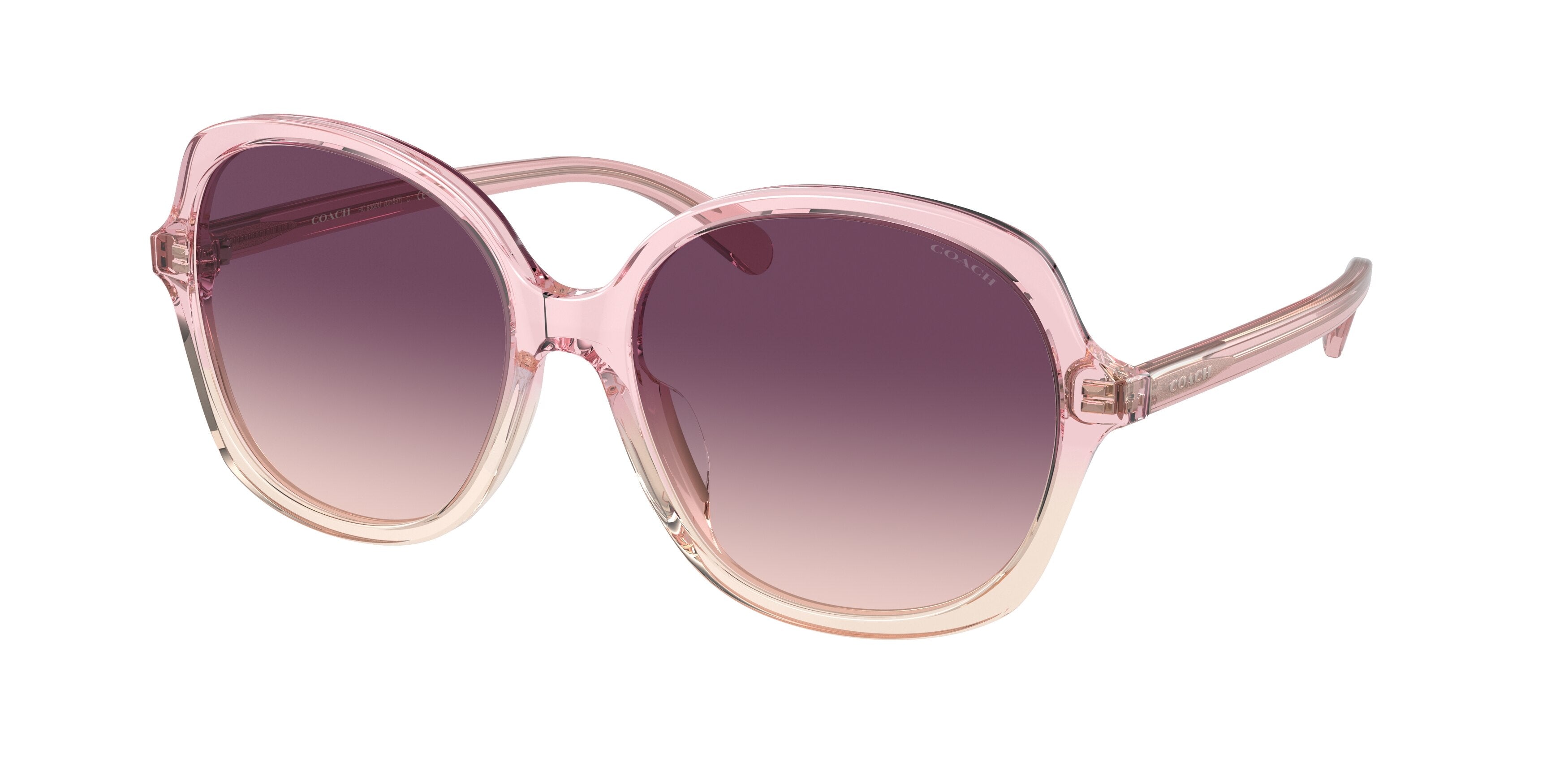 Coach CH557 HC8360U Square Sunglasses  57387W-Transparent Pink Gradient 57-140-17 - Color Map Pink