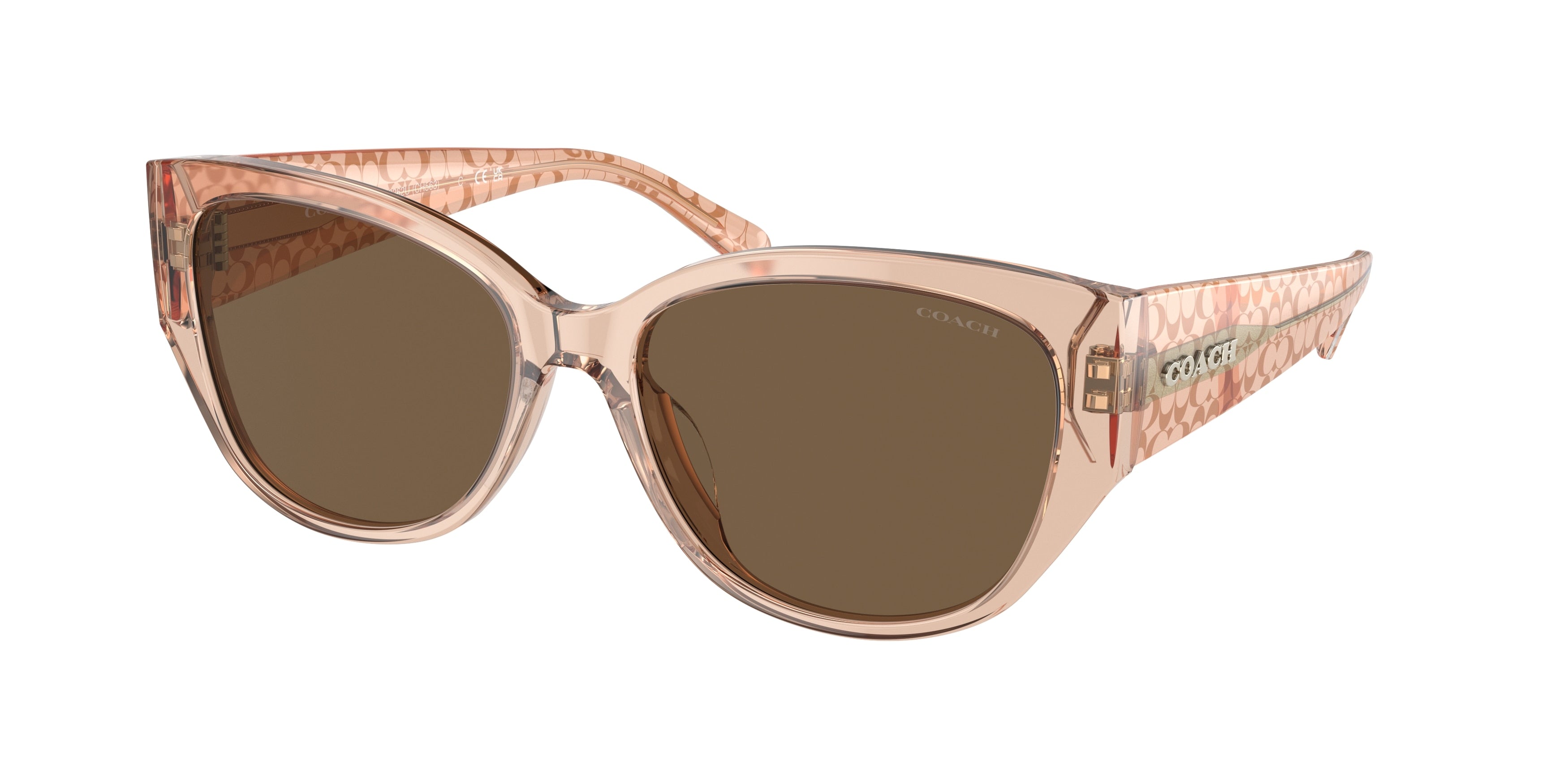 Coach CH563 HC8362U Rectangle Sunglasses  556173-Transparent Brown 57-140-17 - Color Map Brown