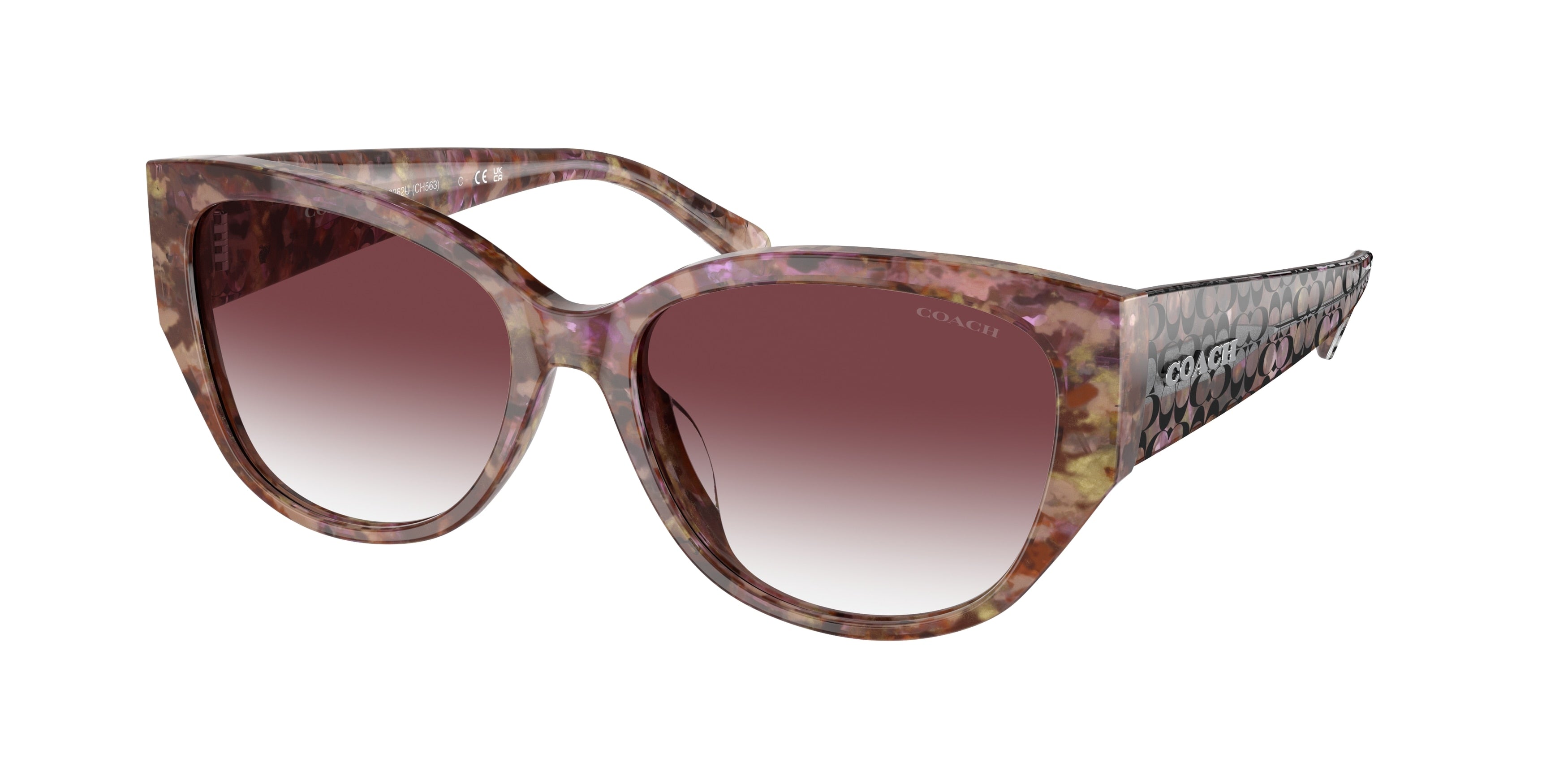 Coach CH563 HC8362U Rectangle Sunglasses  57398H-Petal Tortoise 57-140-17 - Color Map Tortoise