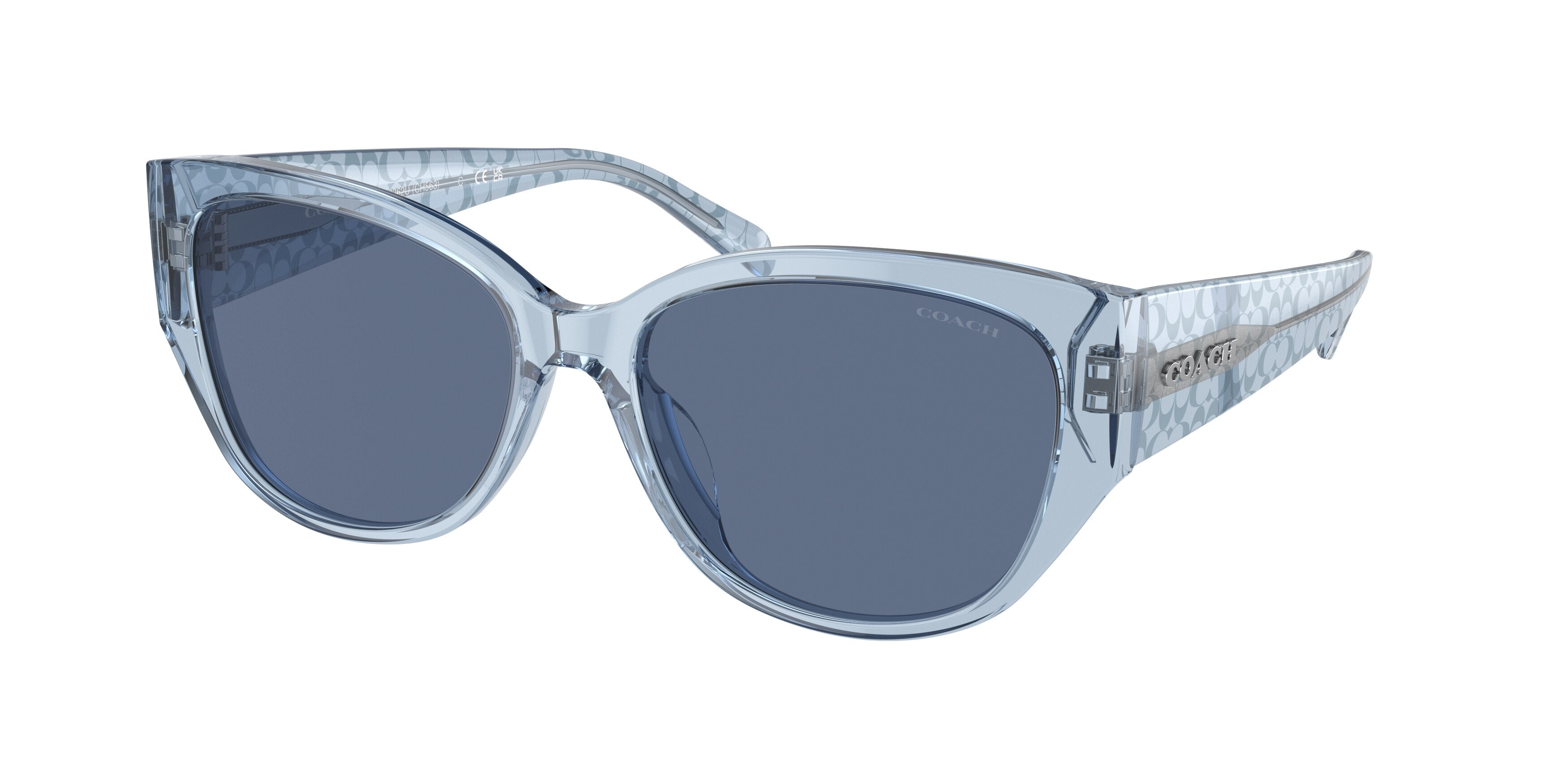 Coach CH563 HC8362U Rectangle Sunglasses  574080-Transparent Blue 57-140-17 - Color Map Blue