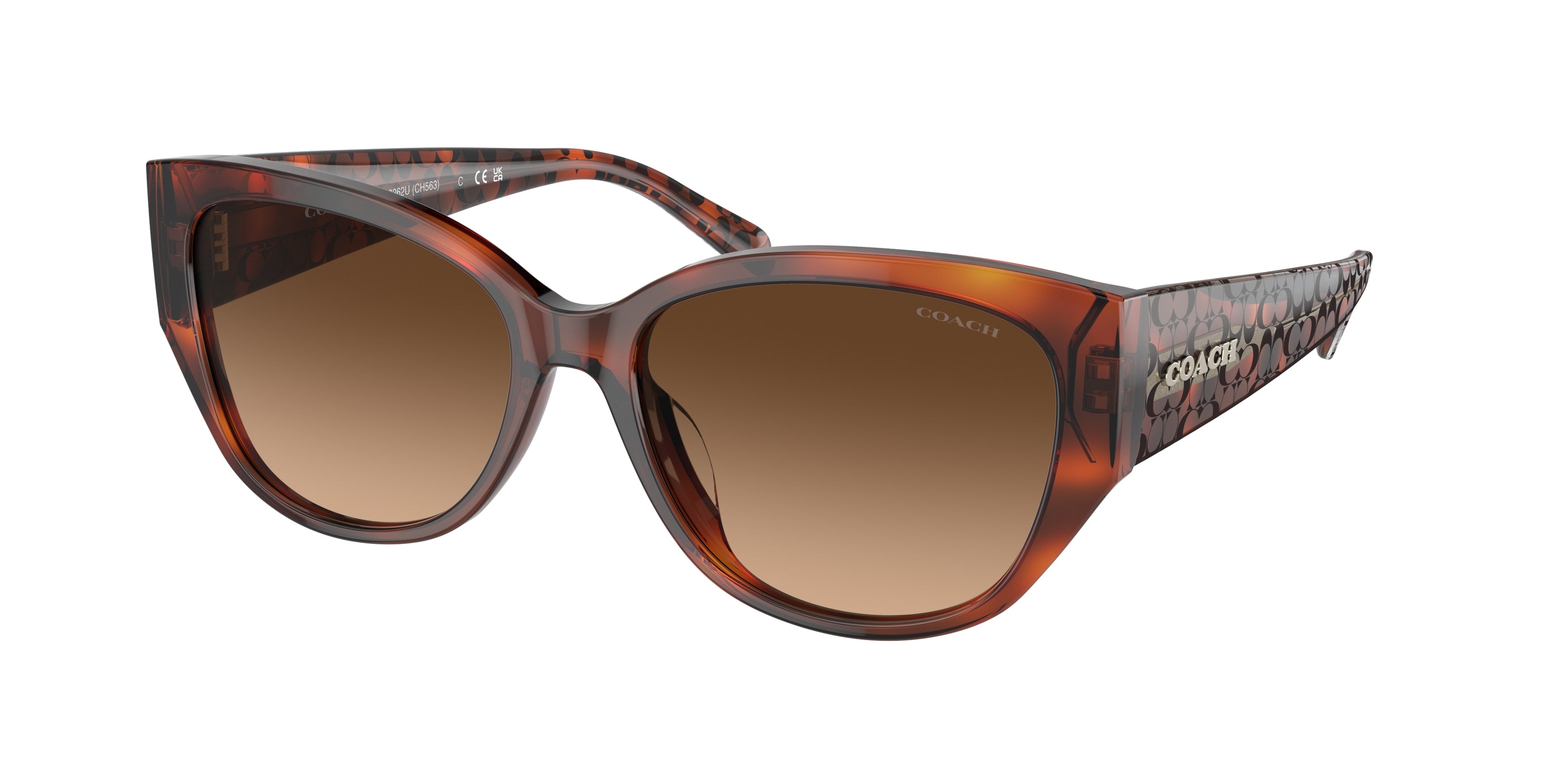 Coach CH563 HC8362U Rectangle Sunglasses  574174-Caramel Tortoise 57-140-17 - Color Map Tortoise