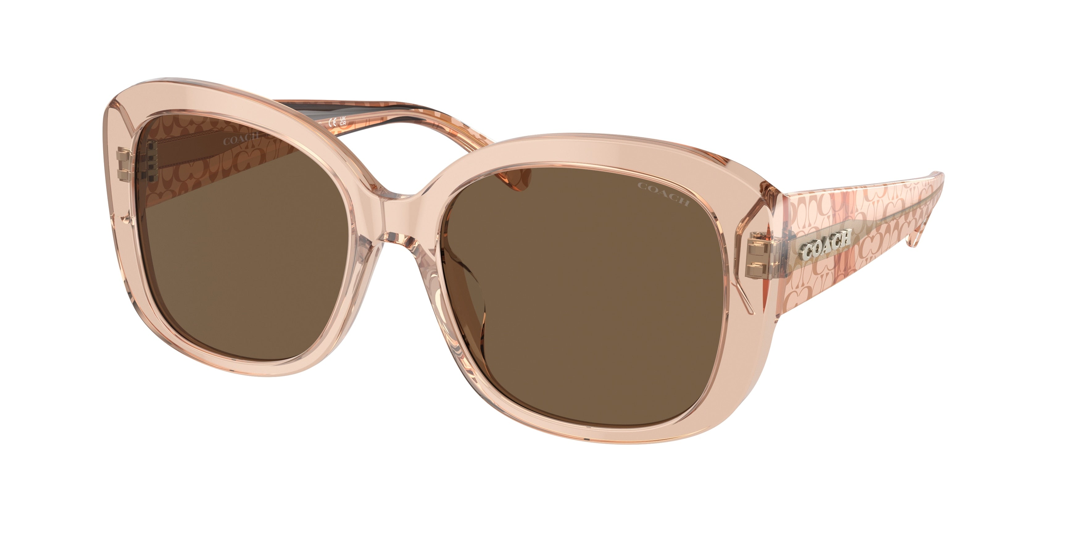 Coach CH564 HC8363U Butterfly Sunglasses  556173-Transparent Brown 56-140-18 - Color Map Brown