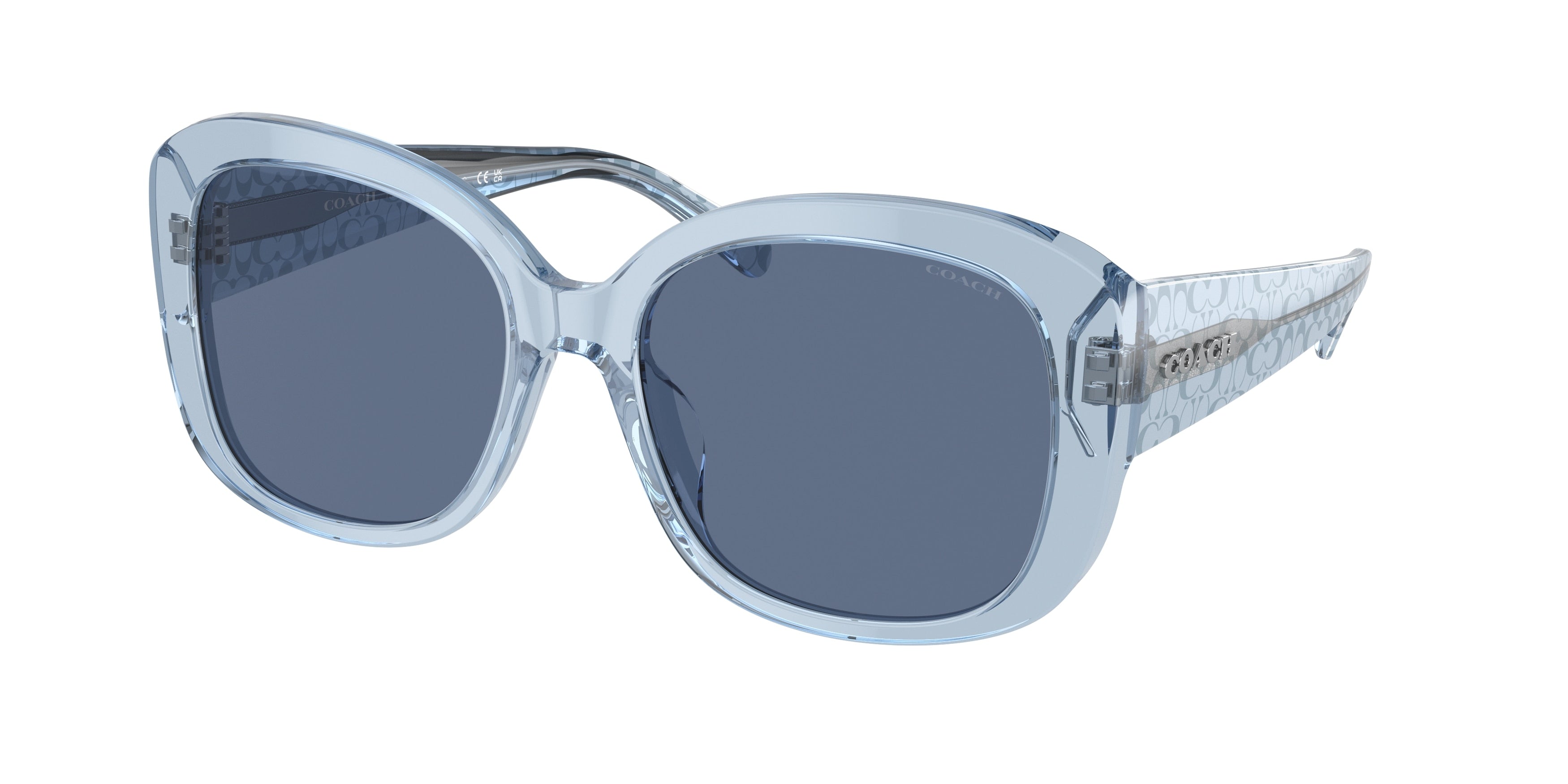 Coach CH564 HC8363U Butterfly Sunglasses  574080-Transparent Blue 56-140-18 - Color Map Blue